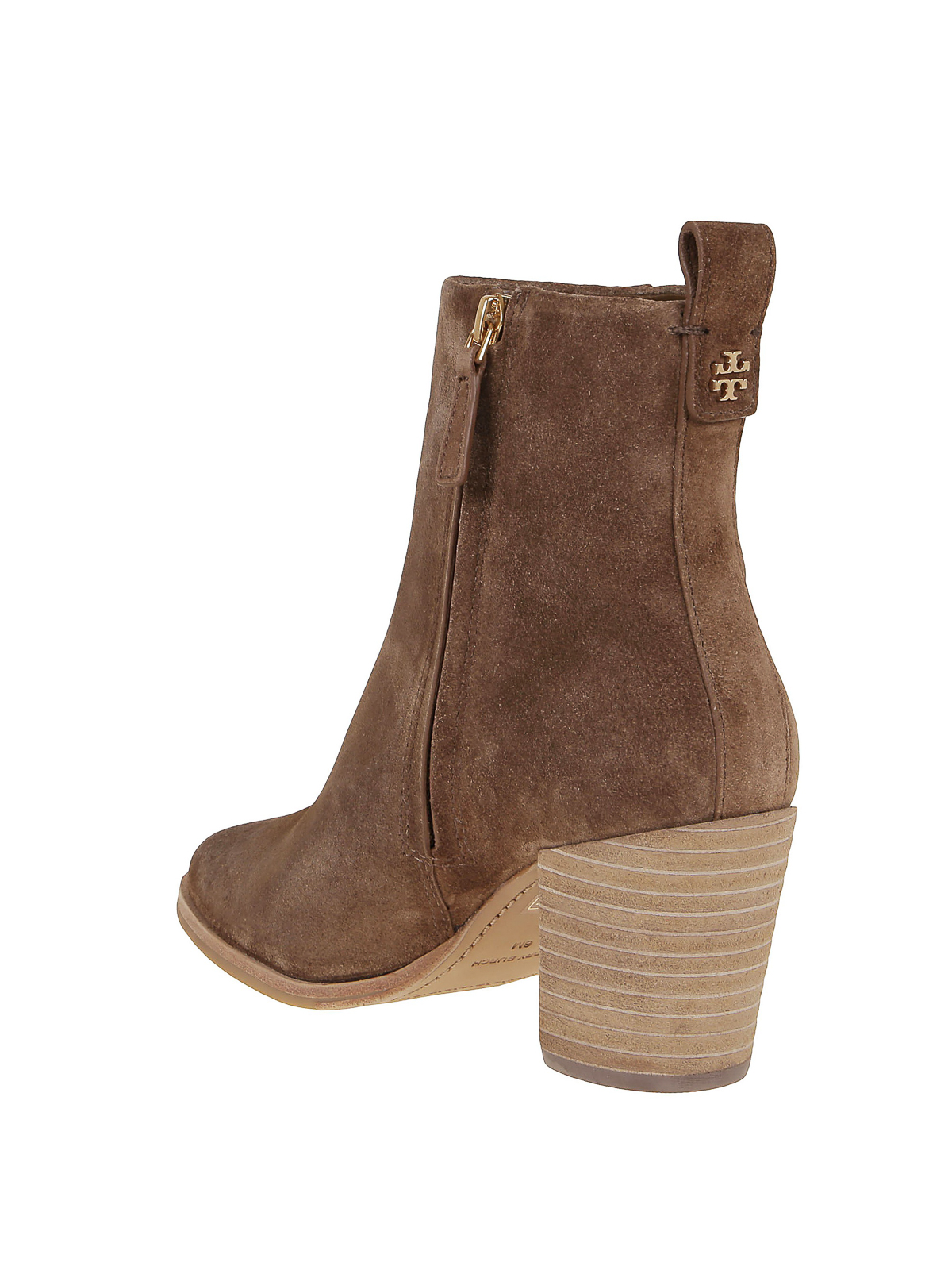 tory burch brown suede booties