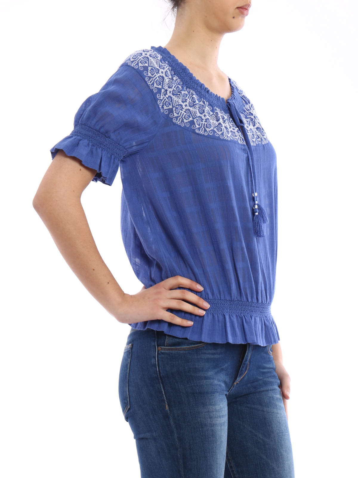 Blouses Tory Burch - Nina short sleeve cotton blouse - 12161142428