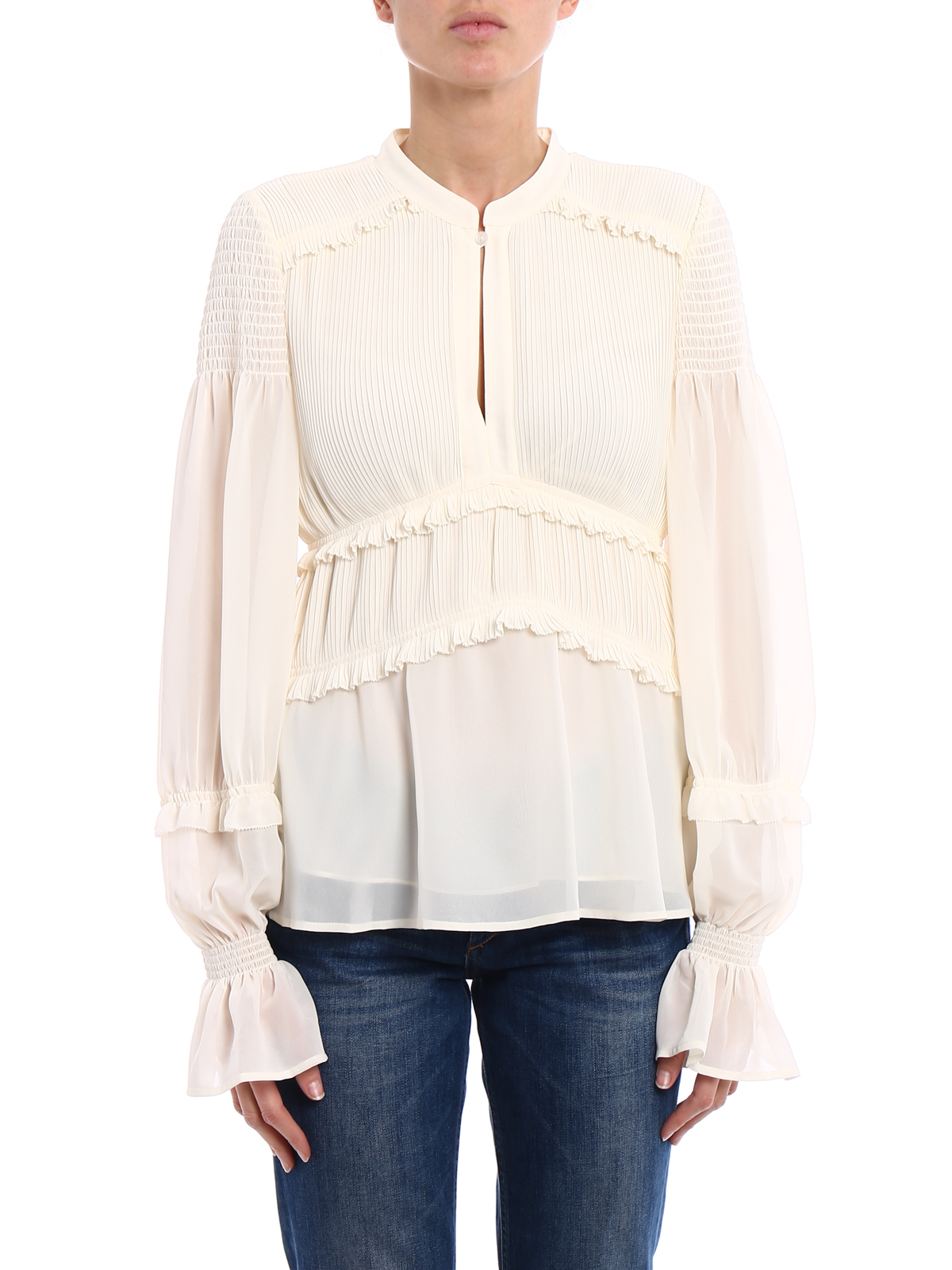 pleated chiffon blouse