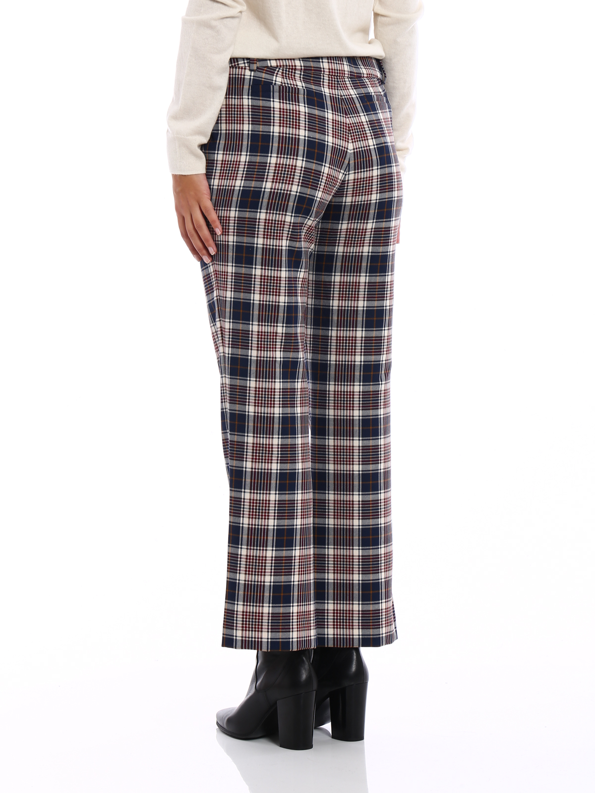Casual trousers Tory Burch - Garrett tartan patterned trousers - 44054964