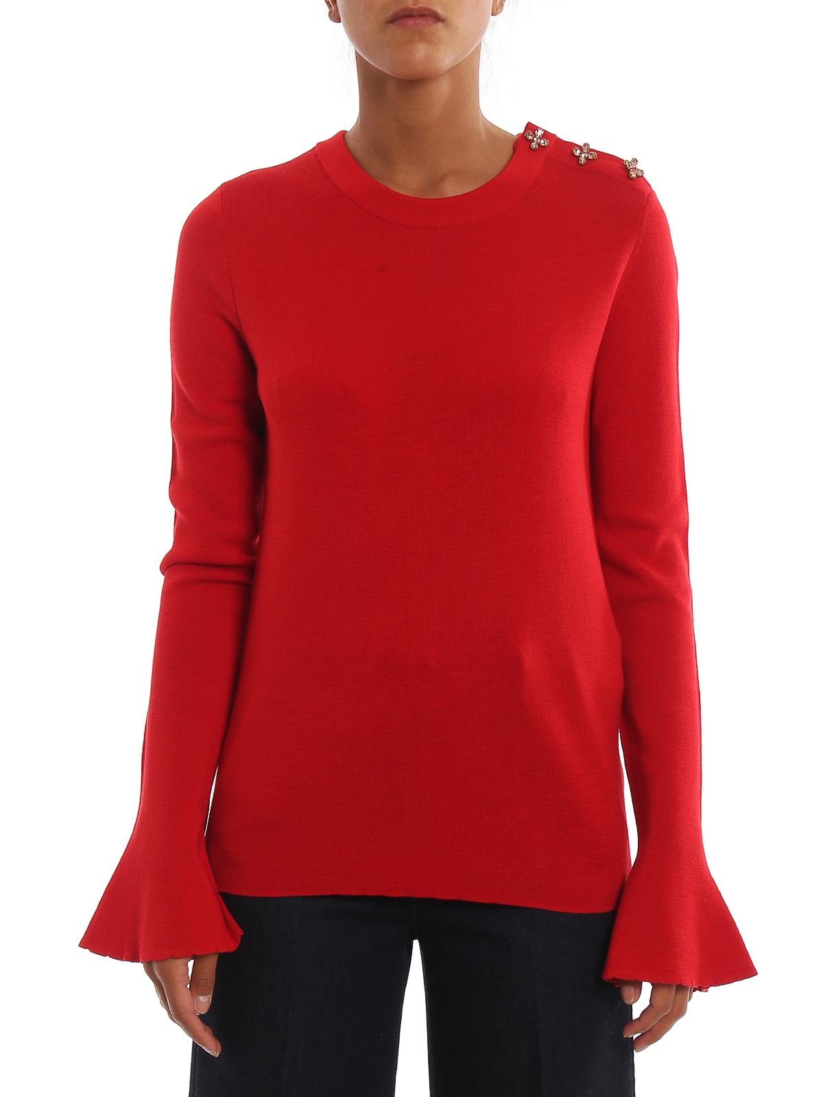 Crew necks Tory Burch - Jewel button wool sweater - 60378610 