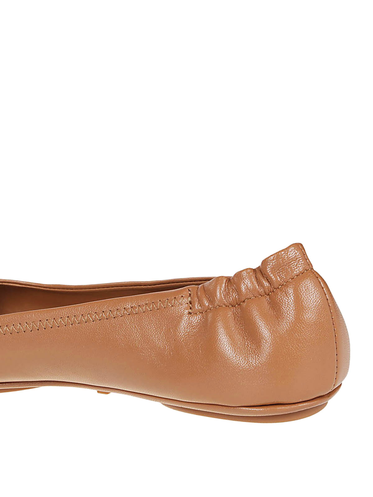 Flat shoes Tory Burch - Minnie tan leather folding flats - 50393232