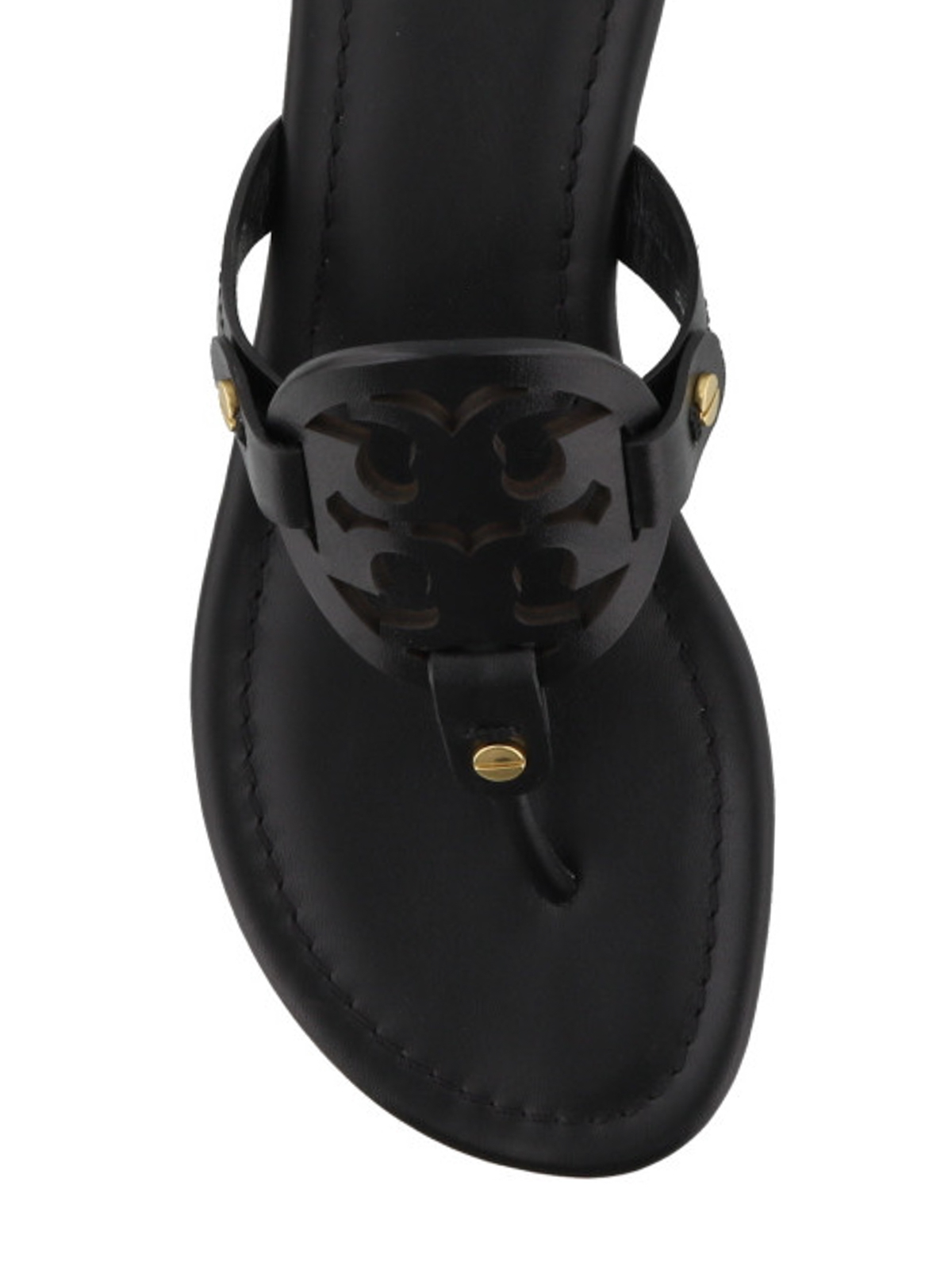 Flip flops Tory Burch - Miller black leather thong sandals - 50008694