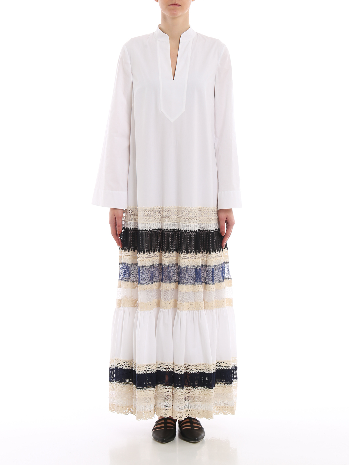 Maxi dresses Tory Burch - Lace trimmed caftan style maxi dress - 54016100