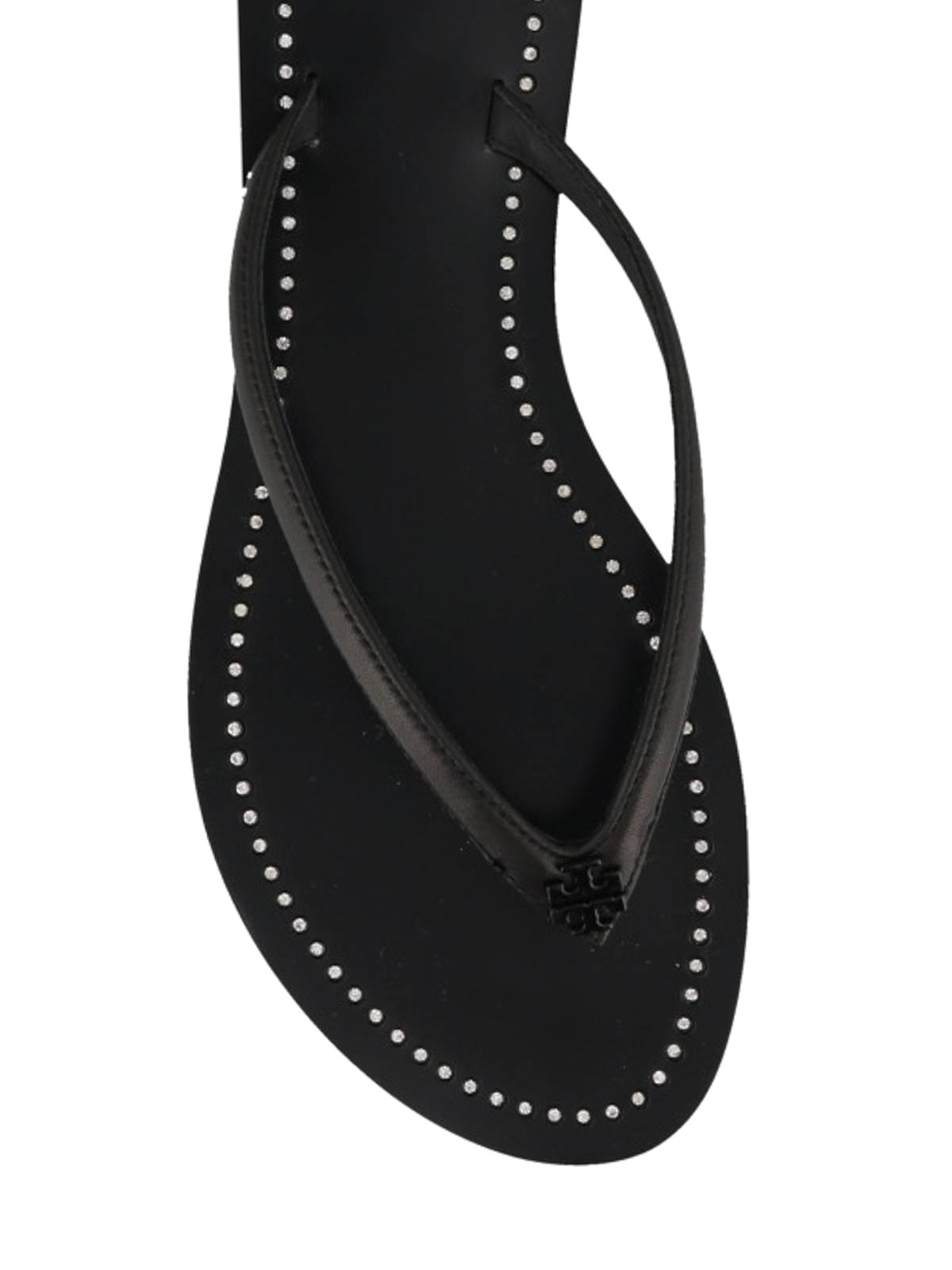 indeks Moralsk uddannelse Aske Sandals Tory Burch - Crystal embellished black thong sandals - 53036006