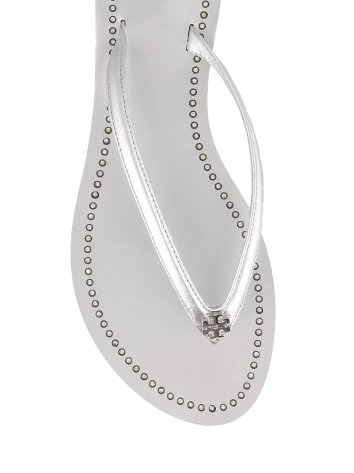 Sandals Tory Burch - Crystal embellished silver thong sandals - 53035040