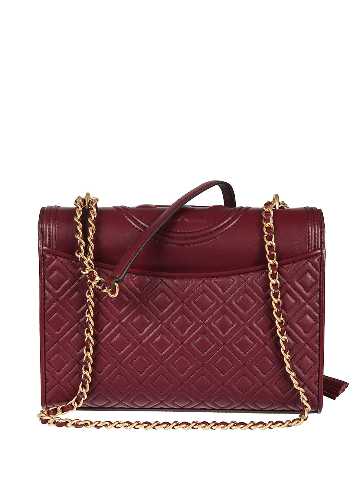 Shoulder bags Tory Burch - Fleming burgundy quilted leather bag - 43833609