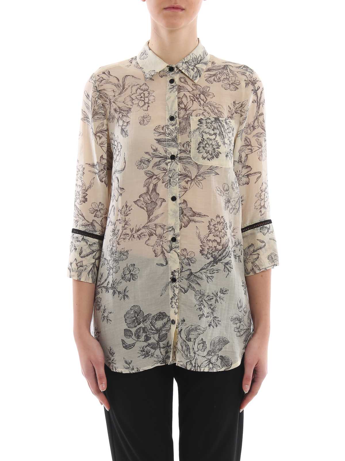 Shirts Twinset - Toile de Jouy silk blend shirt - 191TT24013804