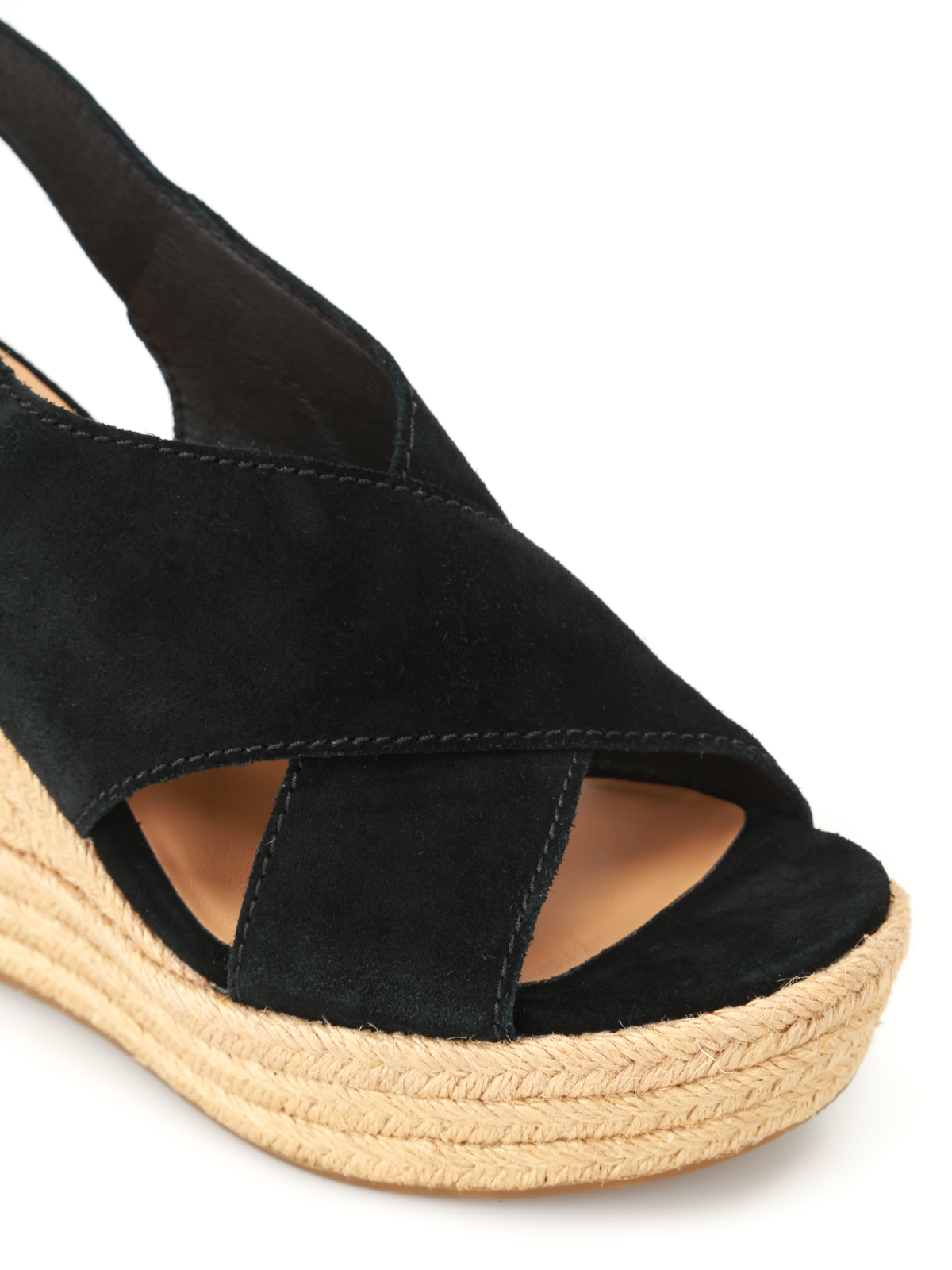 Ugg - Harlow black suede wedge sandals 