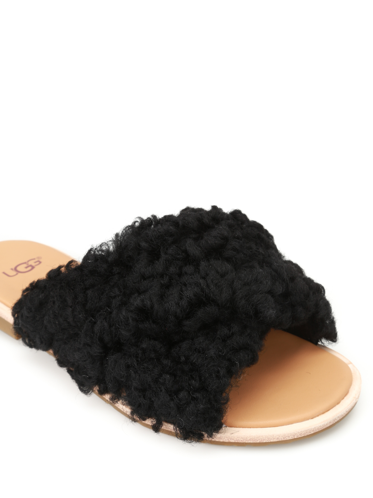 Joni curly sheepskin slide sandals 