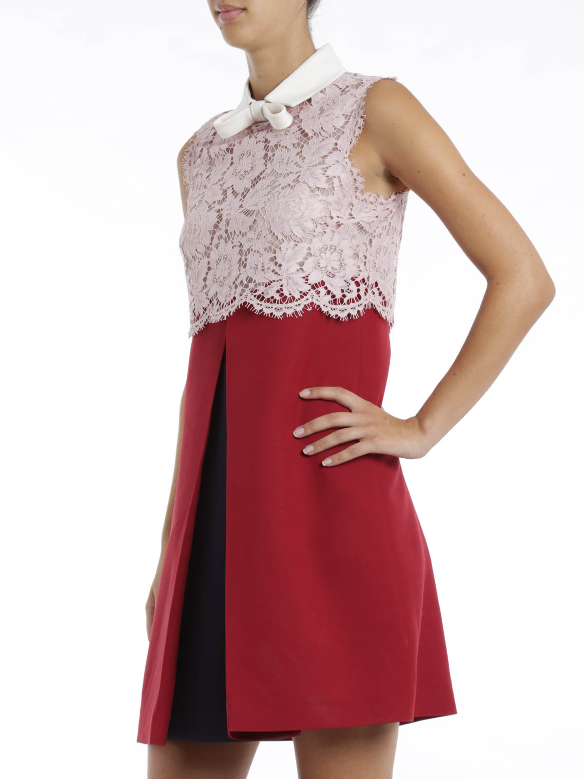 Crepe And Heavy Lace Dress By Valentino Tail Dresses Ikrix Ikrix Valentino Tail Dresses Crepe And Heavy Lace Dress