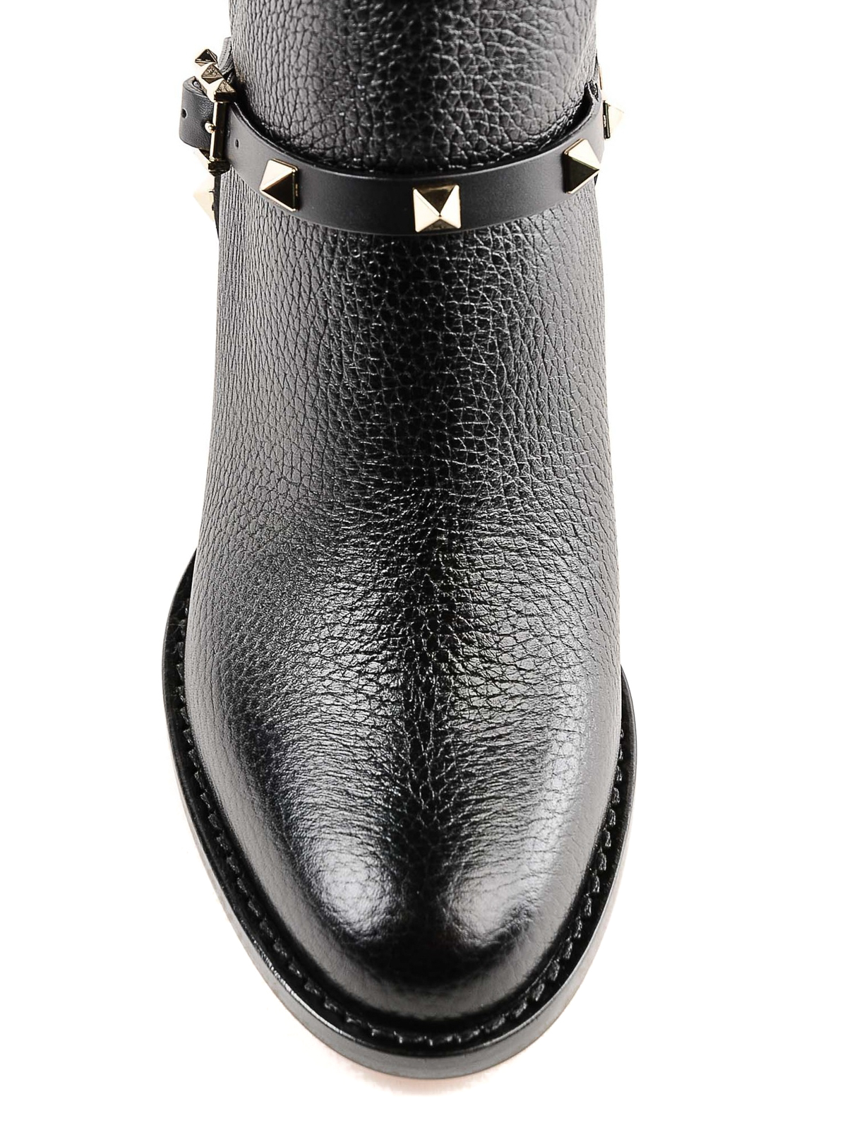 valentino garavani rockstud leather ankle boots