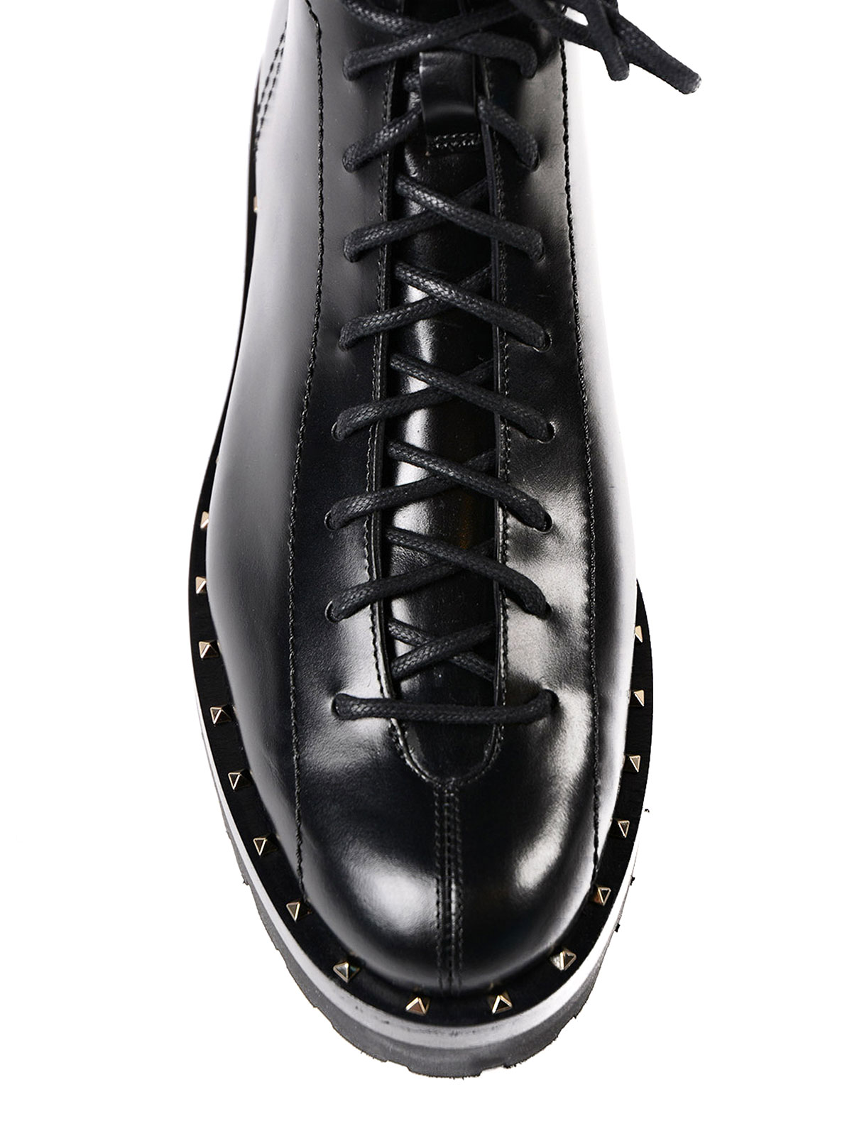 valentino garavani soul rockstud leather combat boots