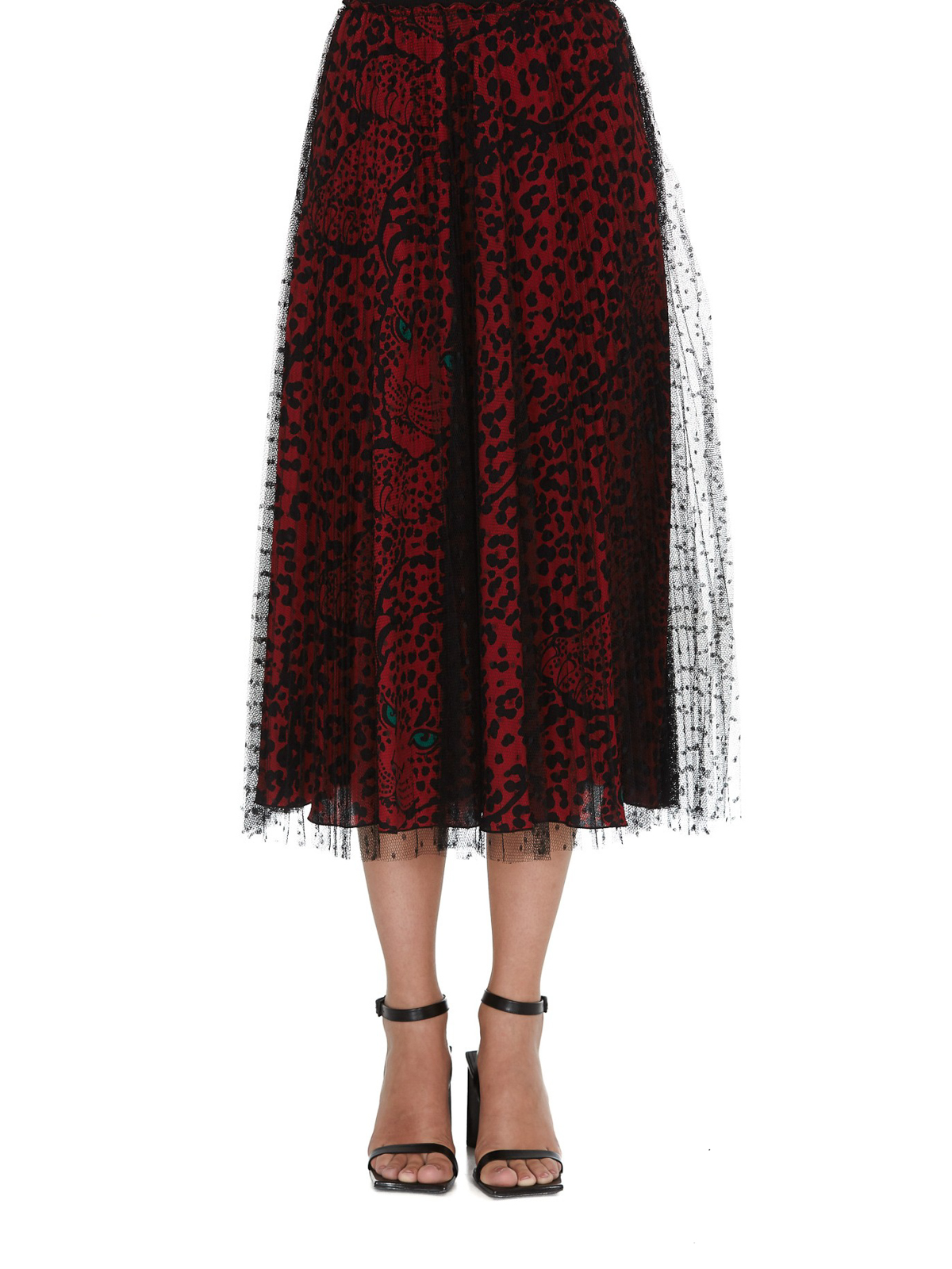 Fritid Forældet famlende Knee length skirts & Midi Valentino Red - Point d'esprit tulle pleated skirt  - UR3RAC2057D38Z