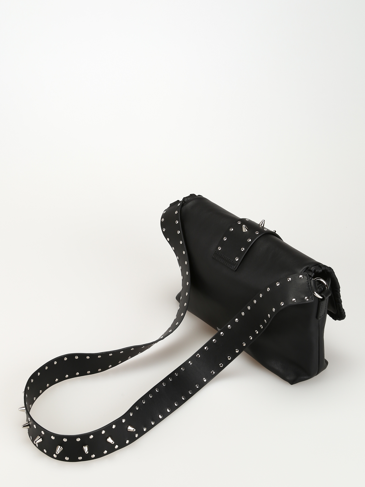 Valentino Red - Studded black leather shoulder bag - shoulder bags - RQ0B0B48RXY0NO