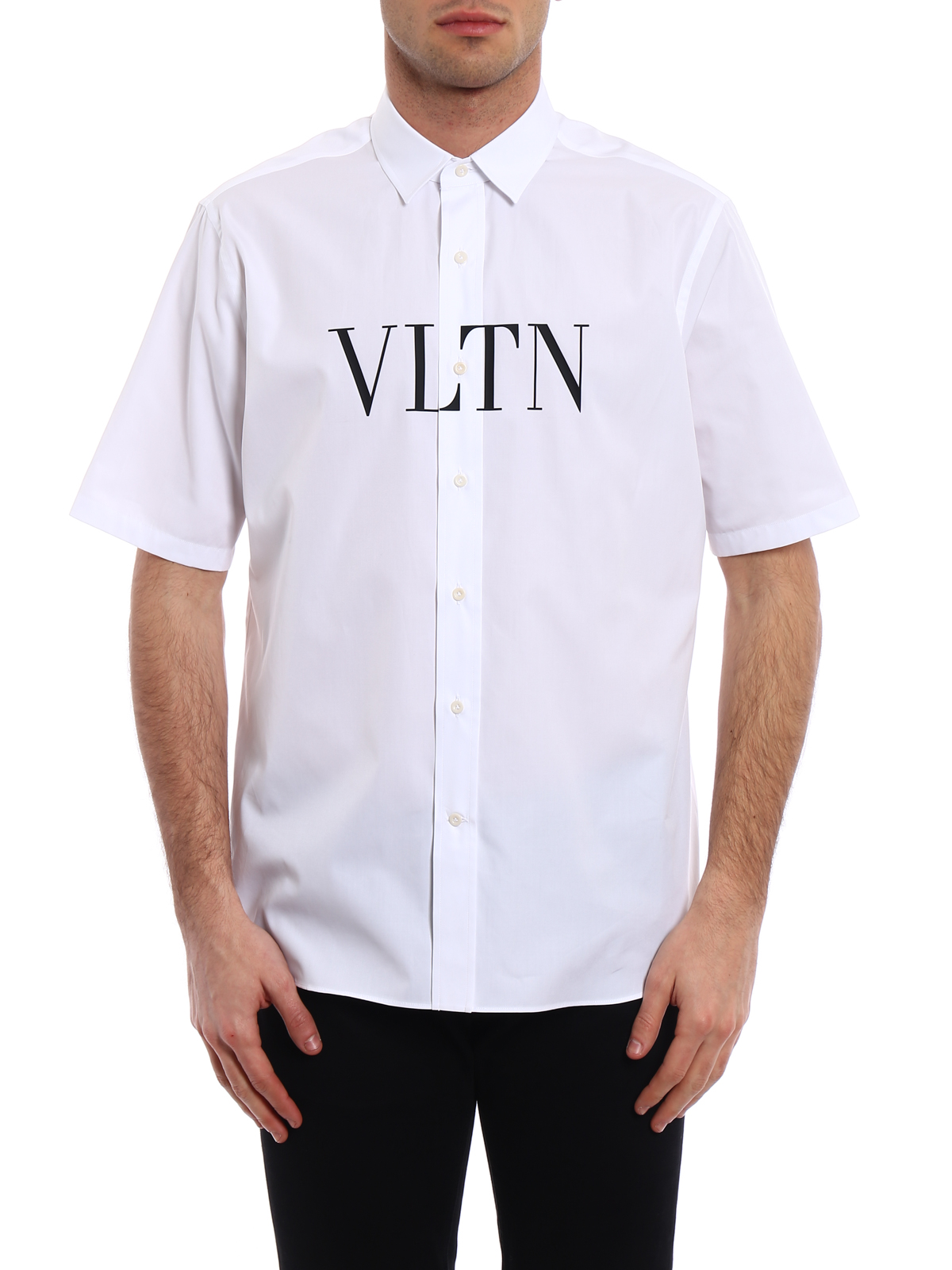 Camicie Valentino - Camicia in cotone con stampa VLTN - PV0AA7111KN001