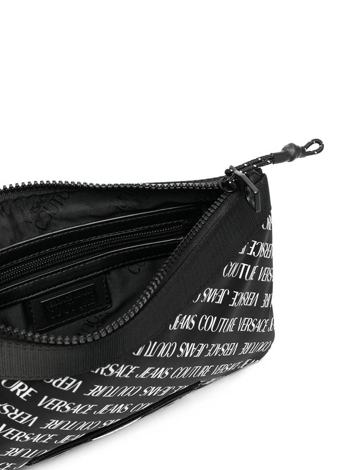 Versace Monogram printed clutch bag in black clutches