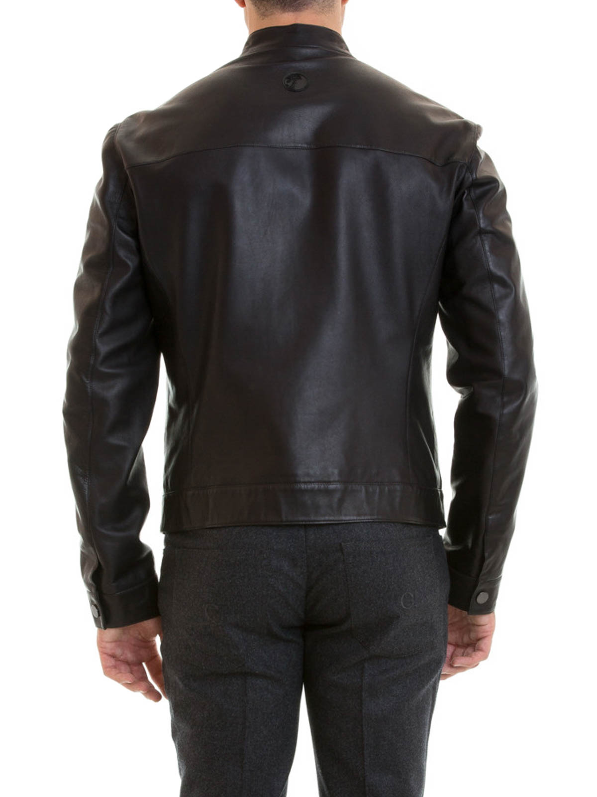 Versace Collection - Guru collar leather jacket - leather jacket ...