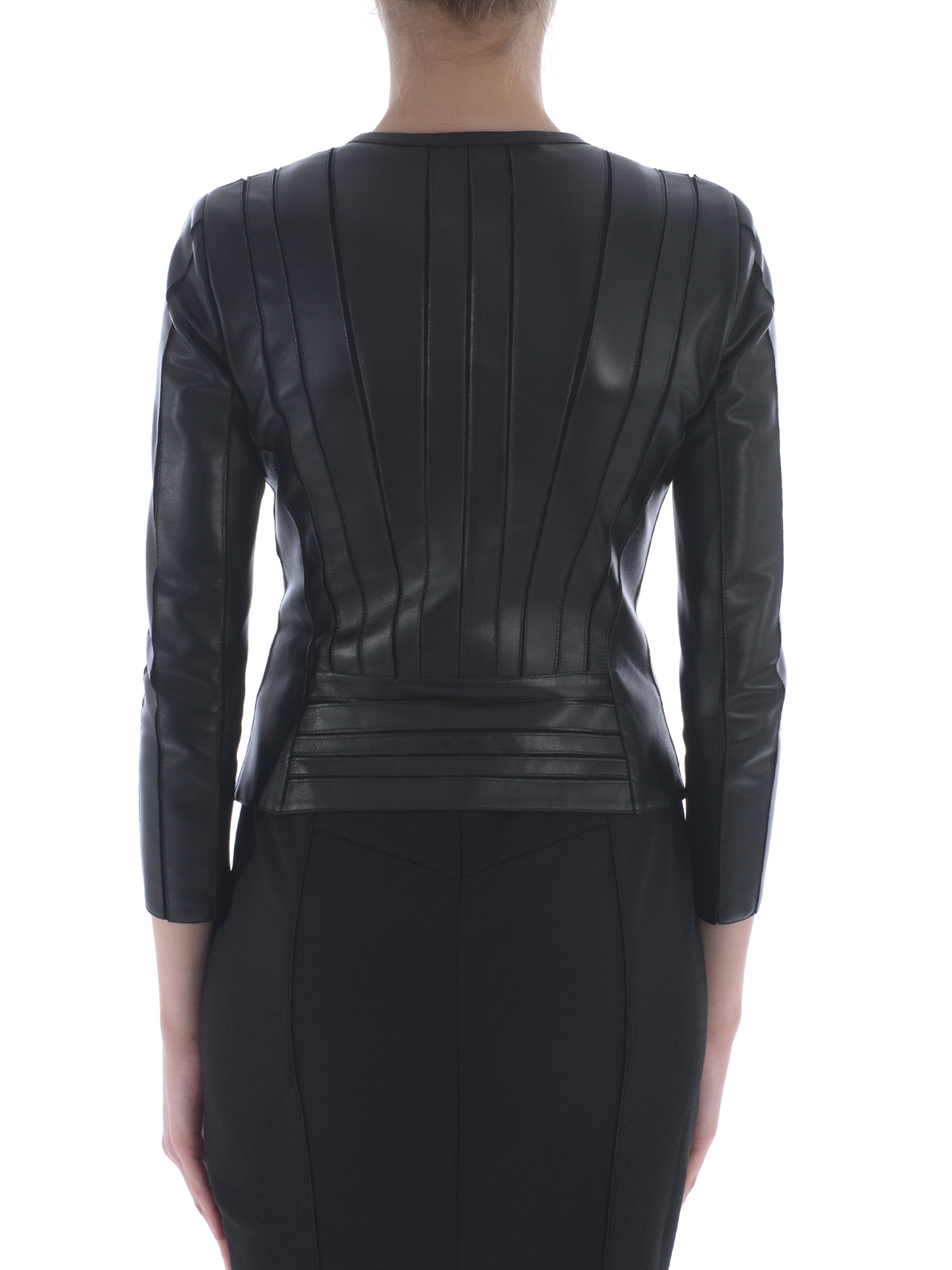 Giacche in pelle Versace Collection - Giacca girocollo in pelle -  G31851G603088G1008
