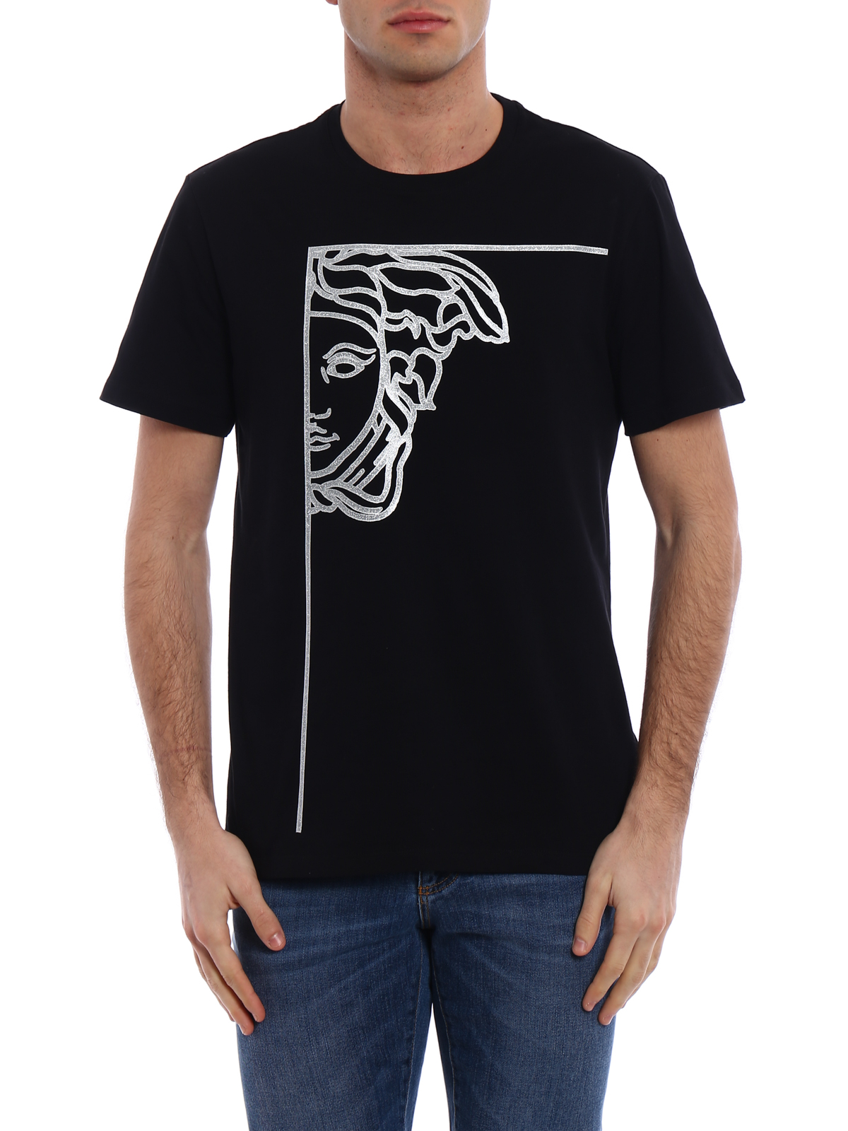 Glitter Medusa Head print T-shirt 