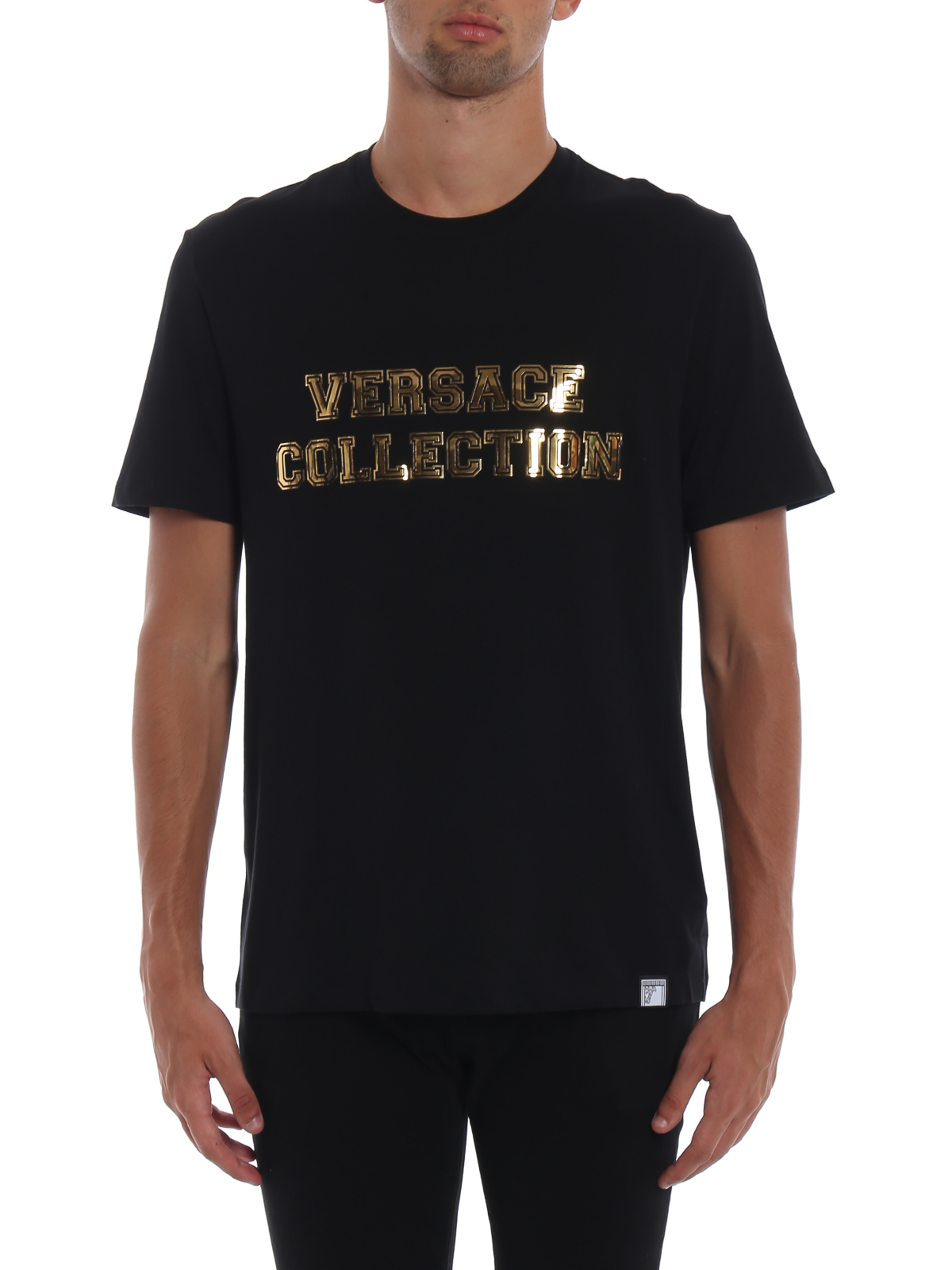 T-shirts Versace Collection - Gold-tone 3D Versace Collection T-shirt ...