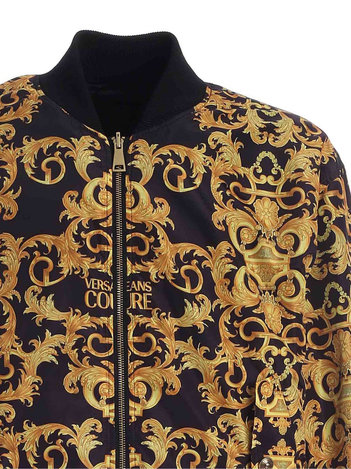 Bombers Versace Jeans Couture - Logo Baroque print bomber jacket ...