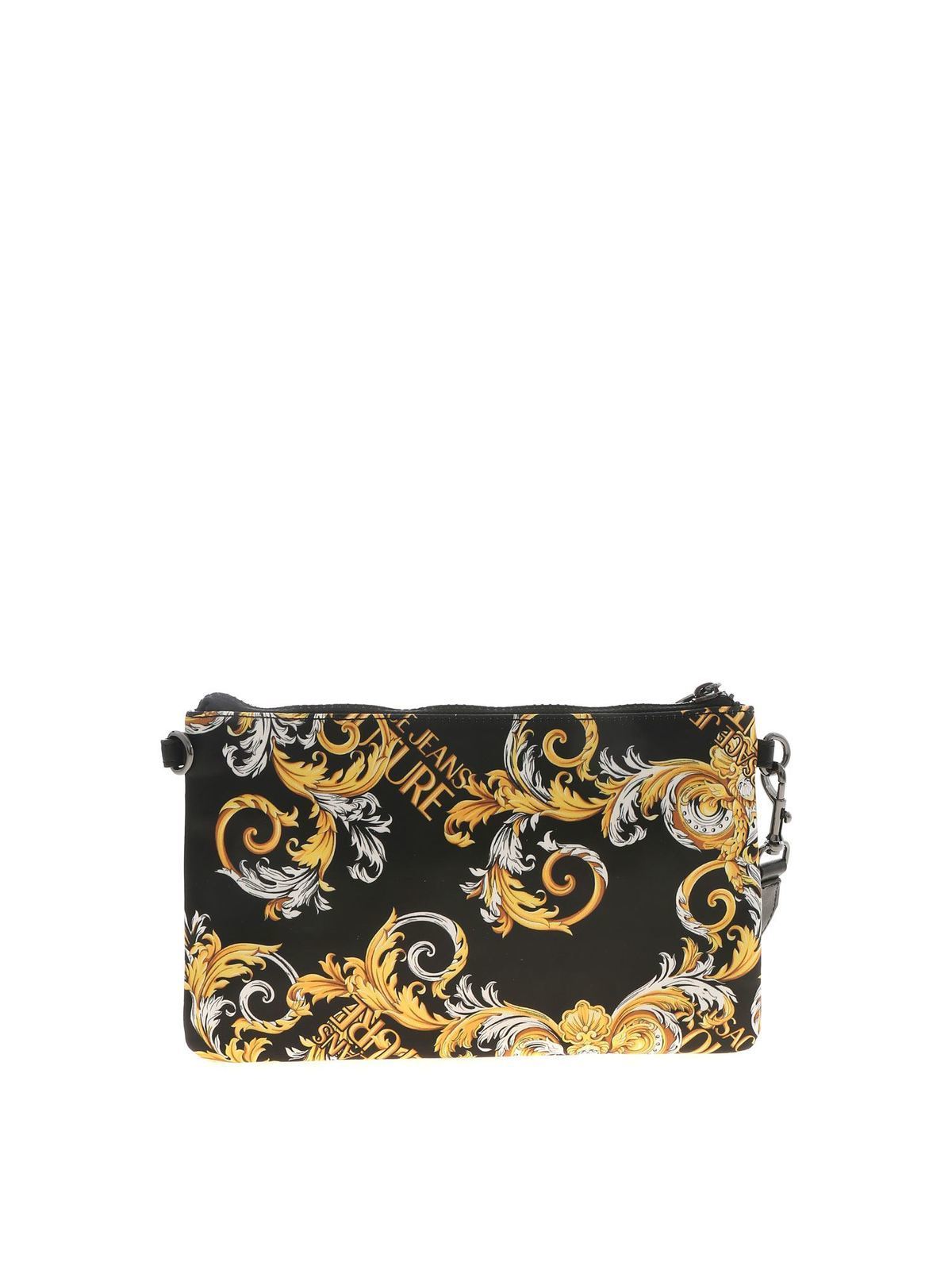 Clutches Versace Jeans Couture - Logo print clutch bag in black ...