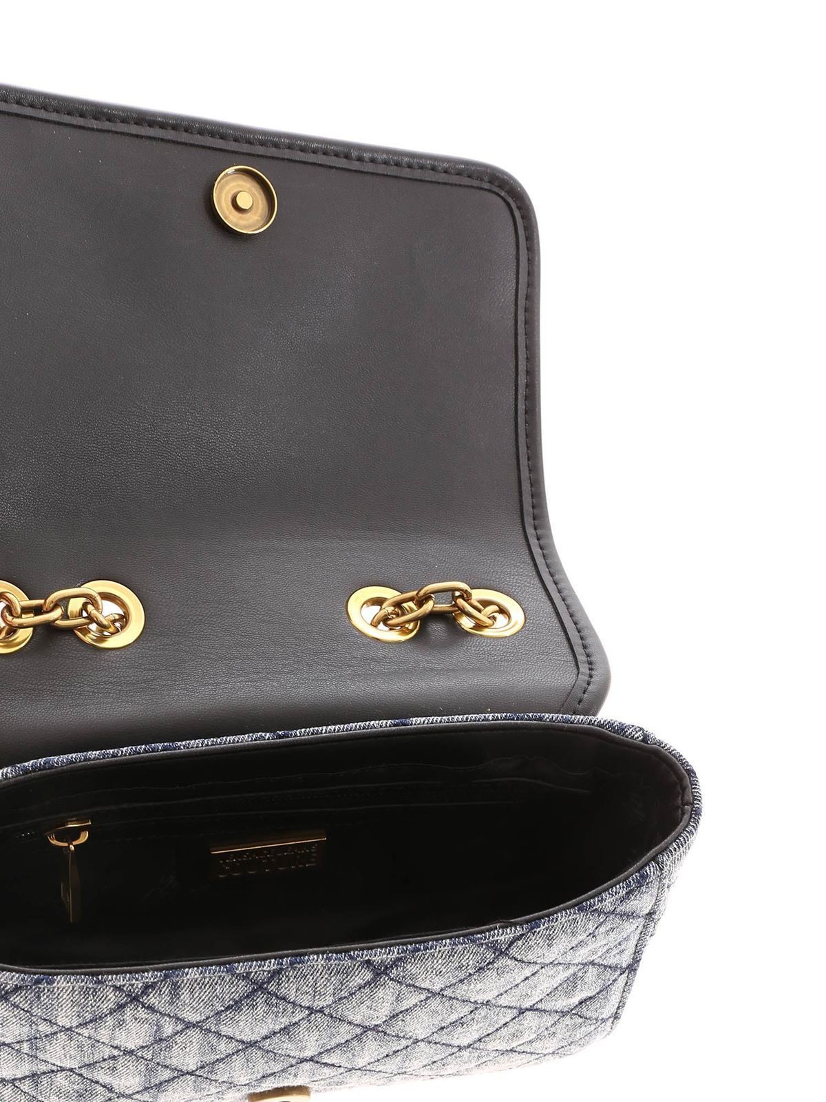 Versace Jeans Couture - Logo denim shoulder bag in blue - cross body bags - E1VZABQ171583911