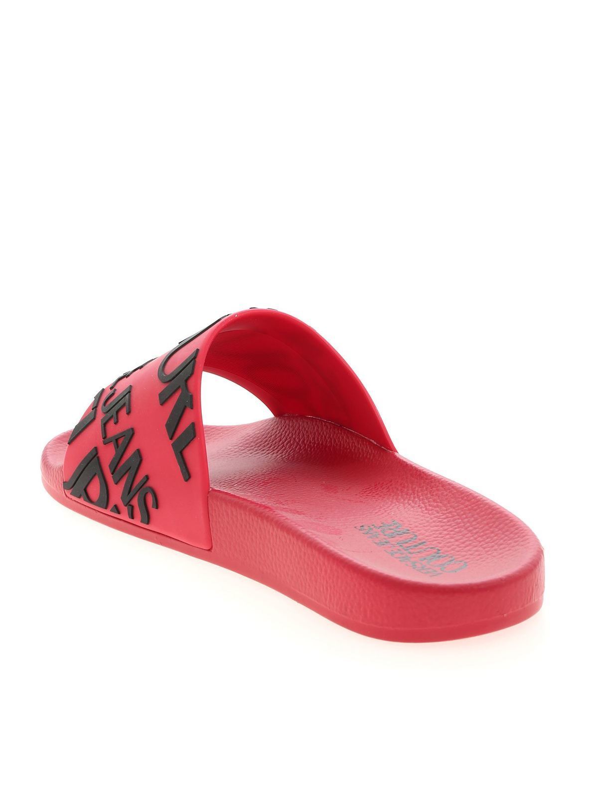 slogan Surichinmoi miste dig selv Flip flops Versace Jeans Couture - Lettering logo slippers in red -  E0YWASQ171352500
