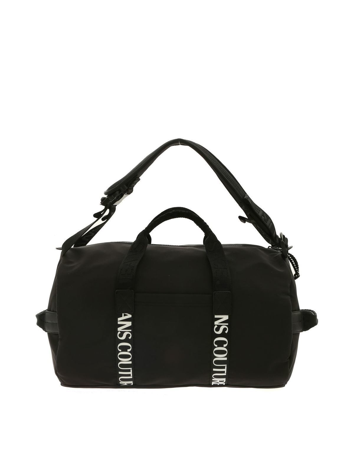 Versace Jeans Couture - Rubber logo tag duffle bag in black - Luggage ...