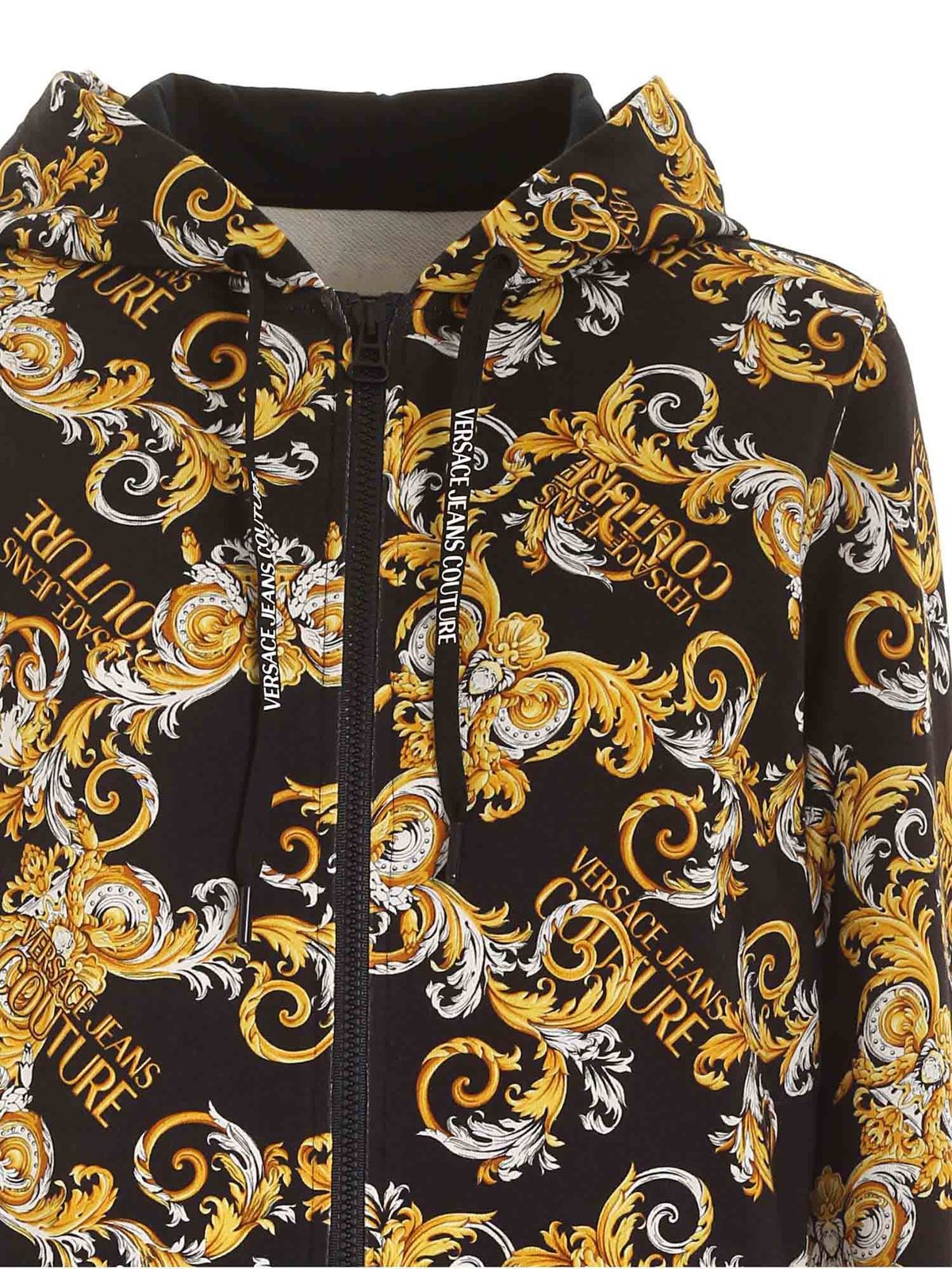 versace jeans sweatshirt with yellow baroque print