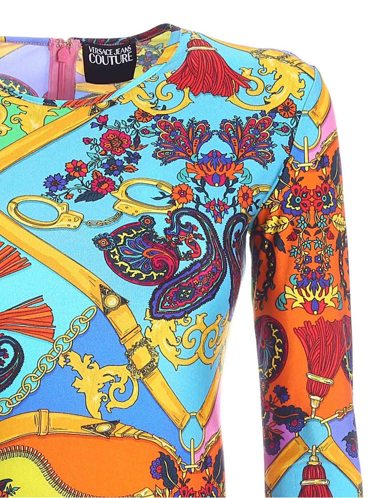 تاپ ،تی شرت Versace Jeans Couture - Body Paisley Fantasy multicolor  bodysuit - D4HZA680S0826445