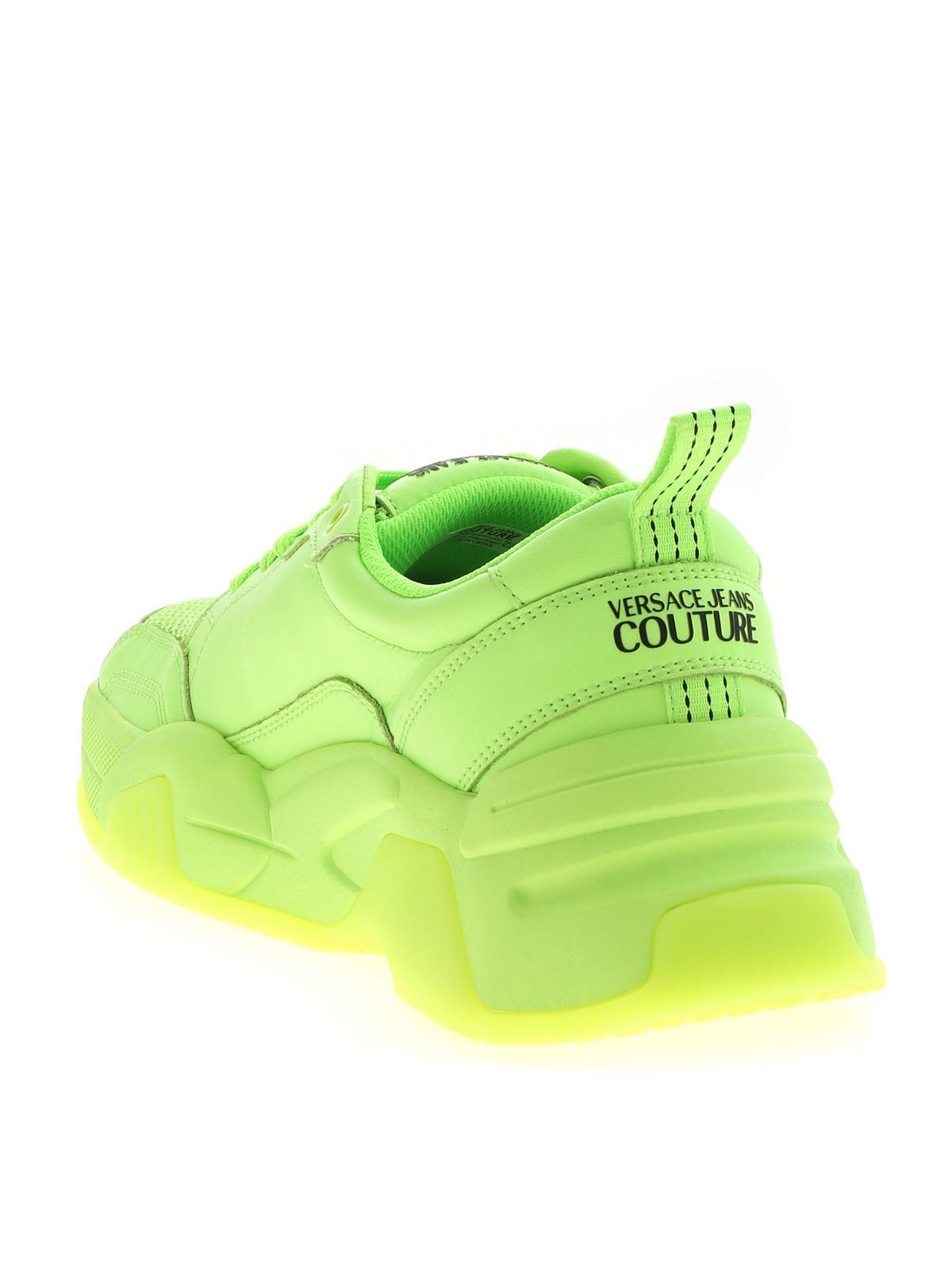 Trainers Versace Jeans Couture - Rubberized logo sneakers in green ...