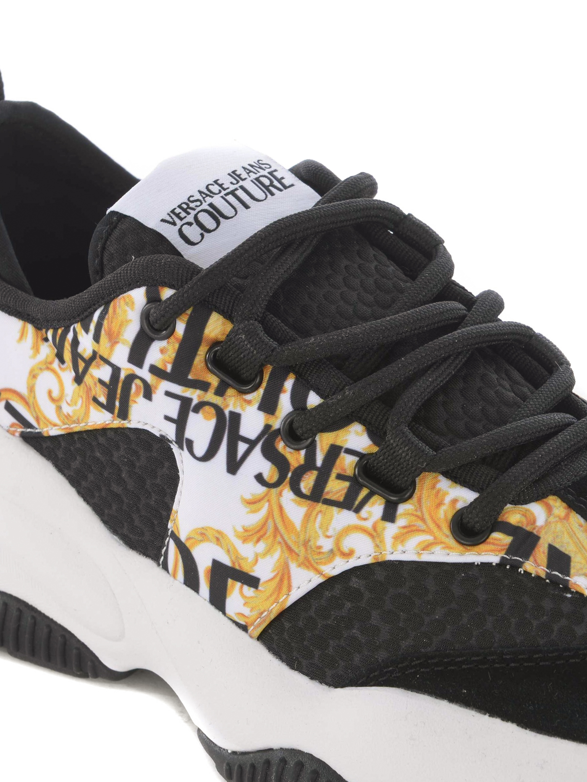 versace jeans couture sneakers black gold