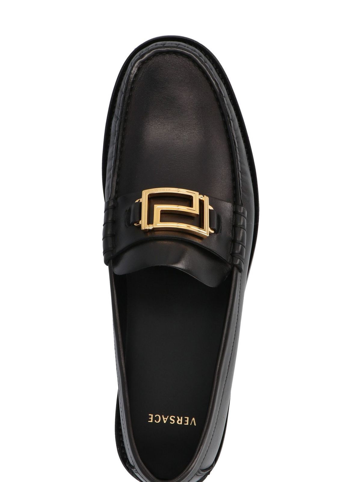 black versace loafers