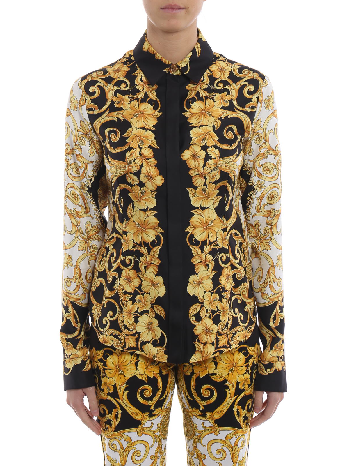 Versace Baroque print silk shirt 