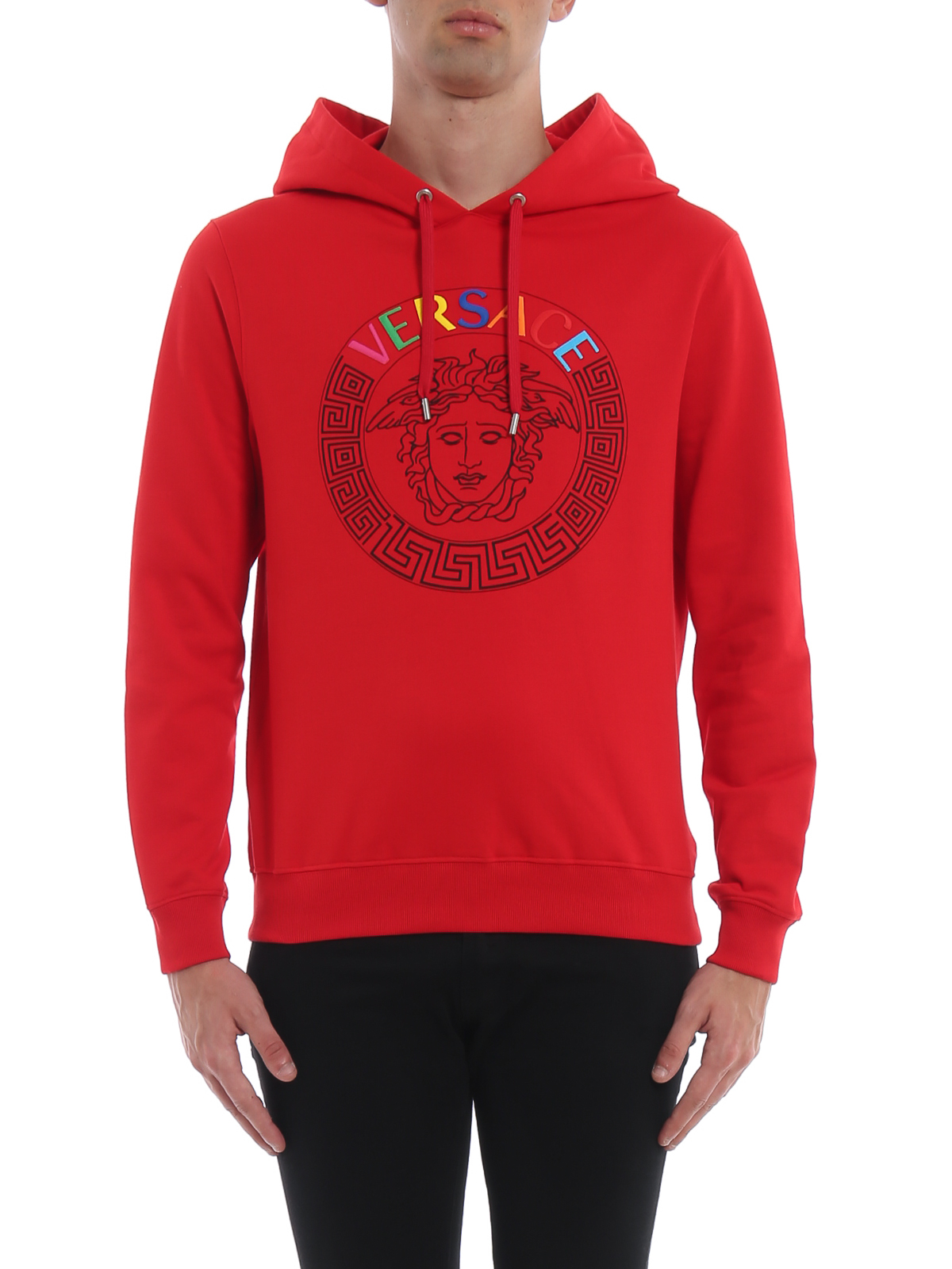 Versace - Medusa Head print red hoodie 
