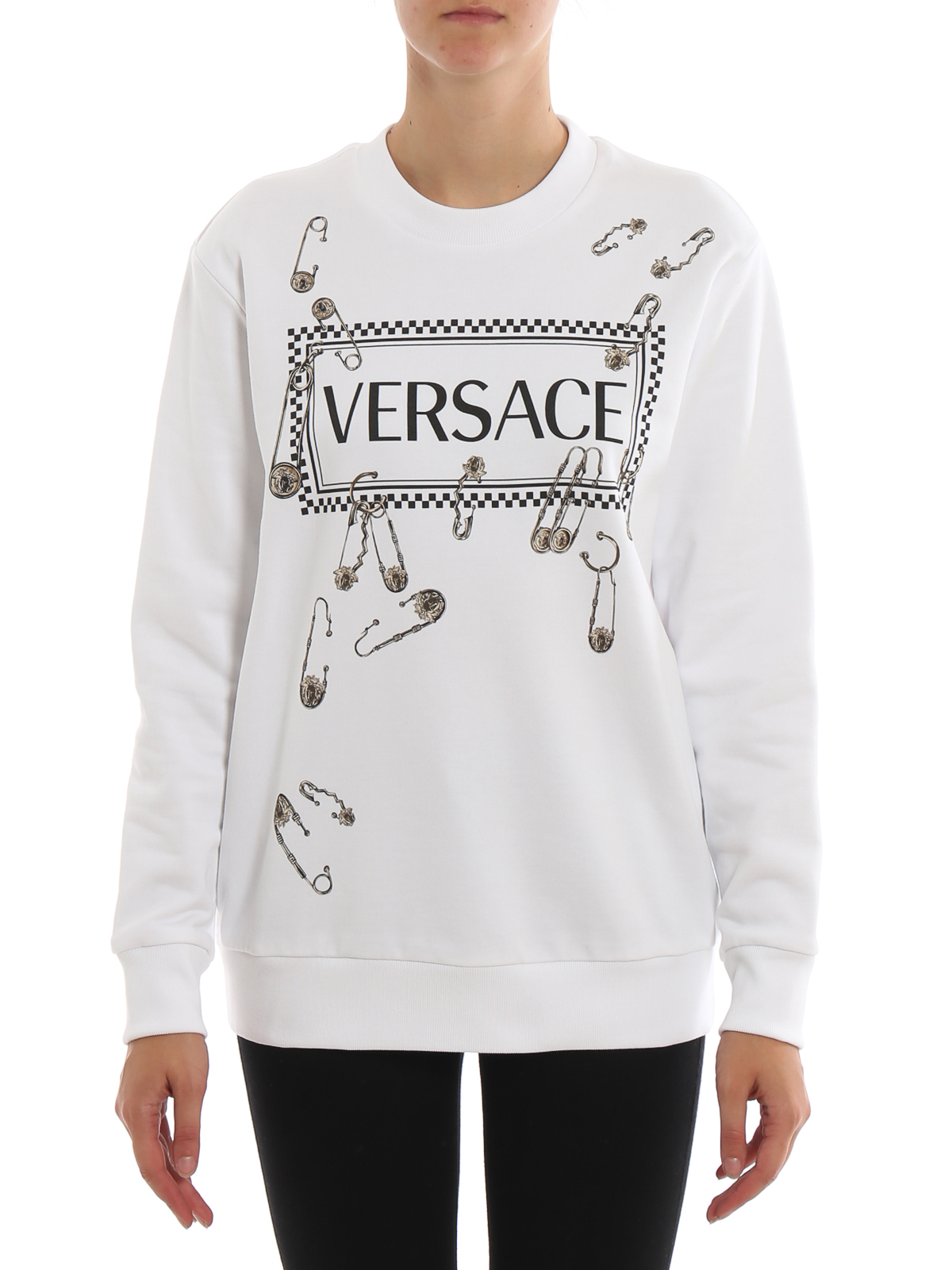 rivier voorstel forum Sweatshirts & Sweaters Versace - Safety Pin and 90s logo print sweatshirt -  A83929A227994A1001