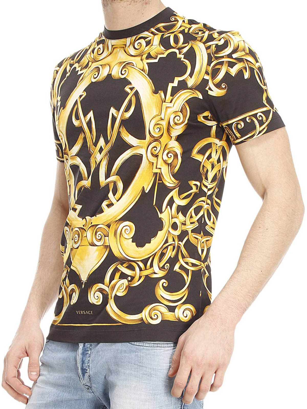 versace barocco print shirt