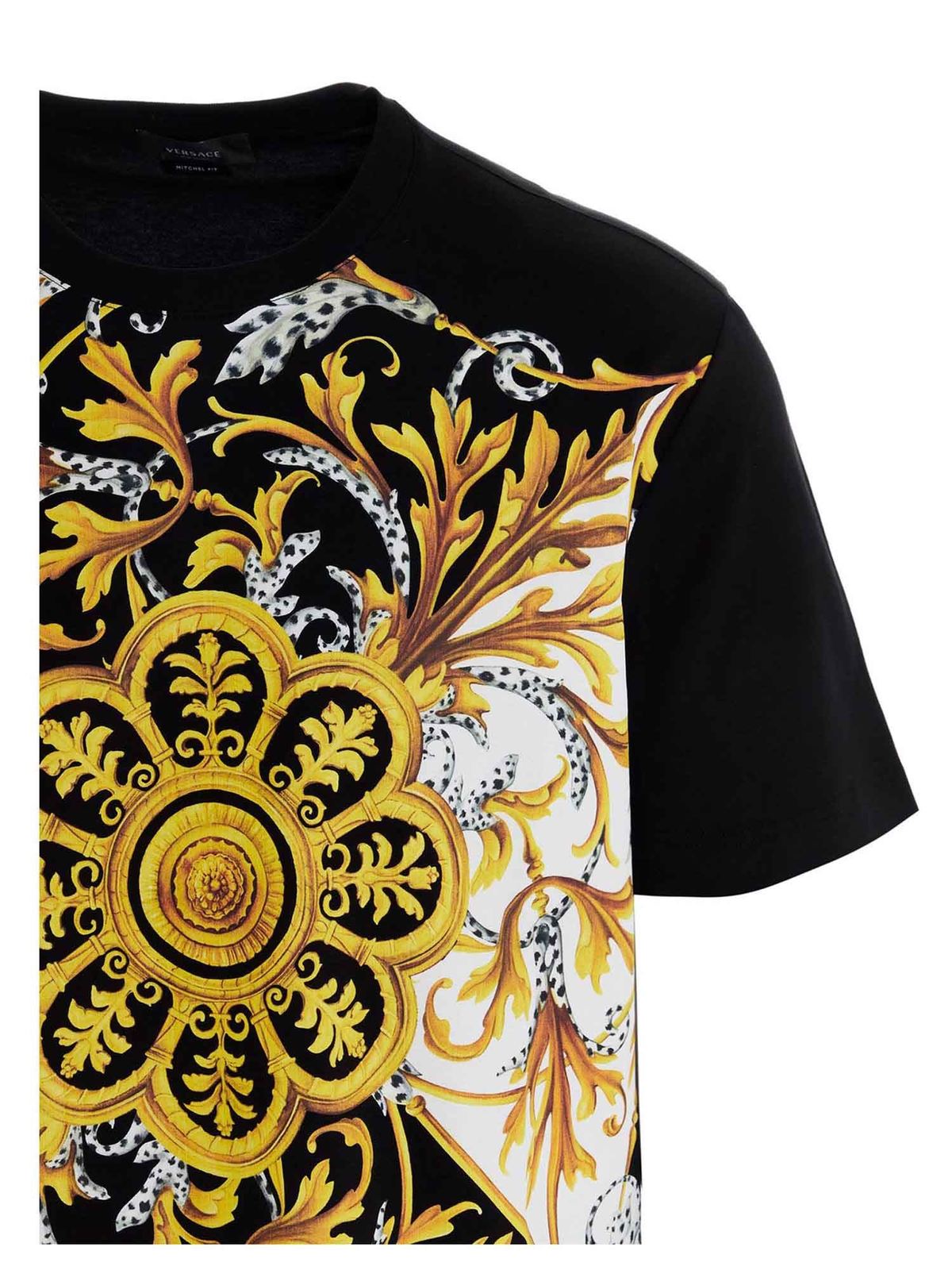 Versace - Barocco print t-shirt in black - t-shirts - A87371A228806A1008