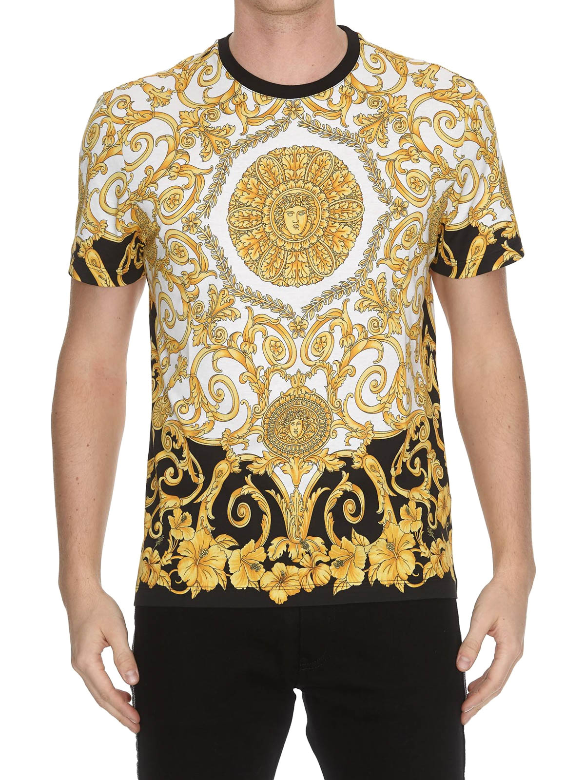 Versace - Baroque print T-shirt - تی 