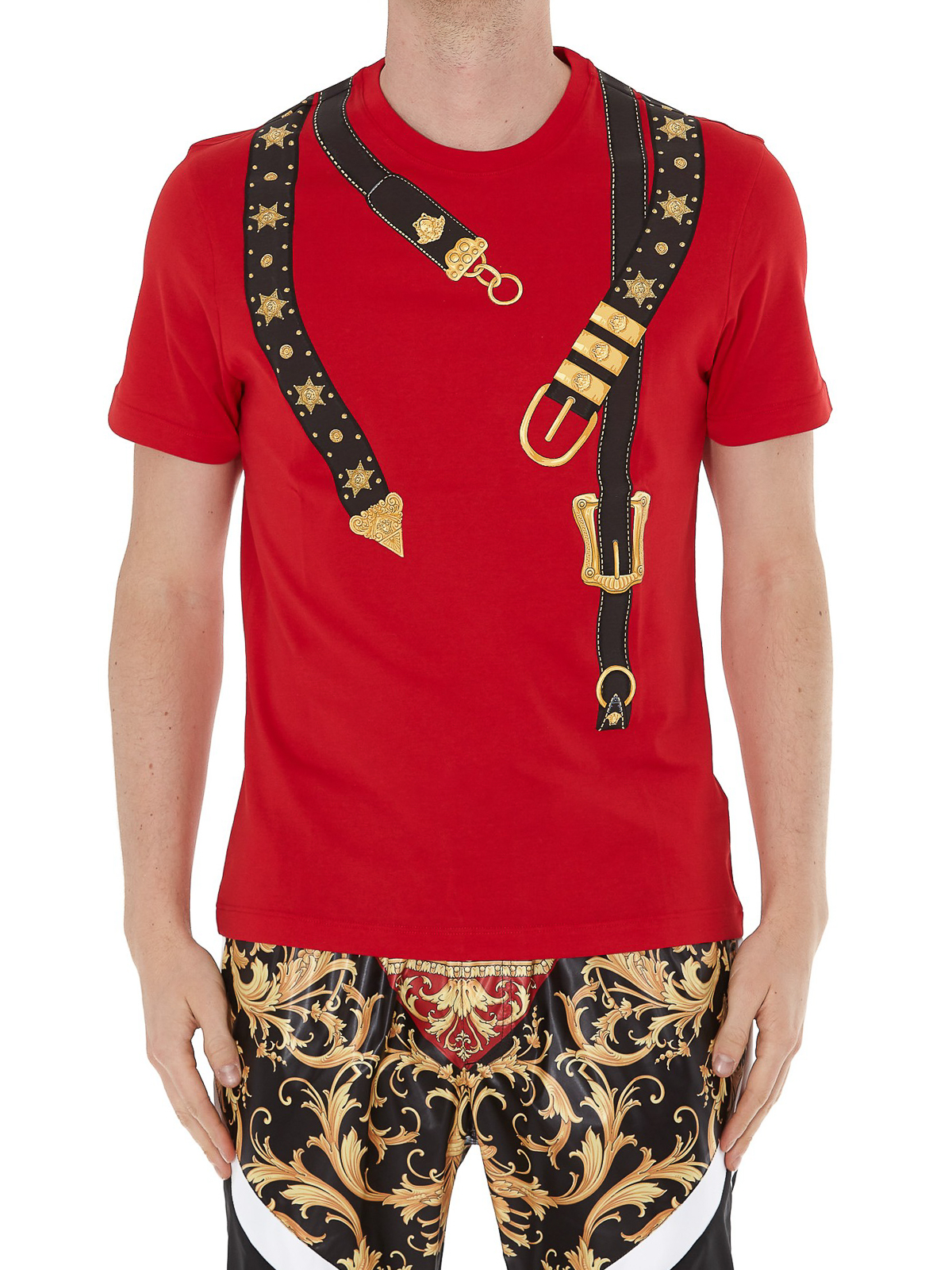 Afhankelijk Gewoon overlopen De gasten T-shirts Versace - Belt print T-shirt - A85176A228806A1227 | iKRIX.com
