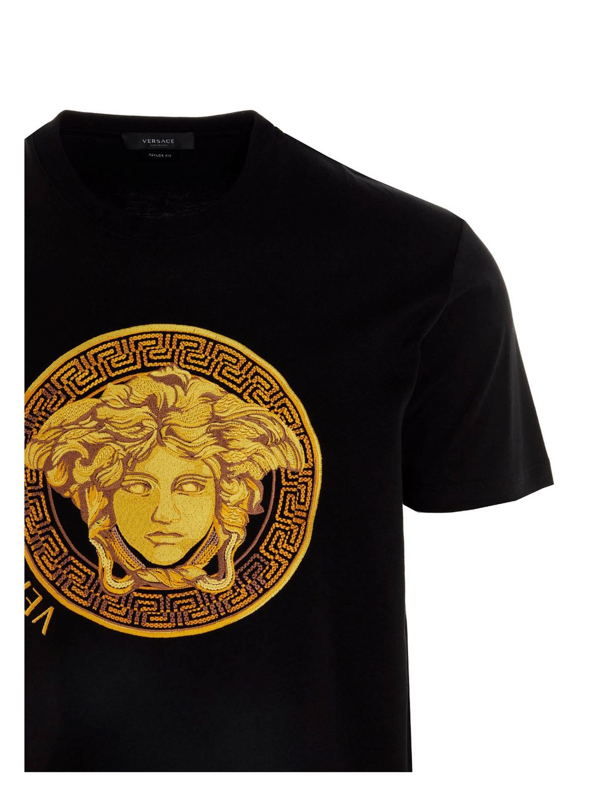 T-shirts Versace - Medusa Amplified embroidered T-shirt in black