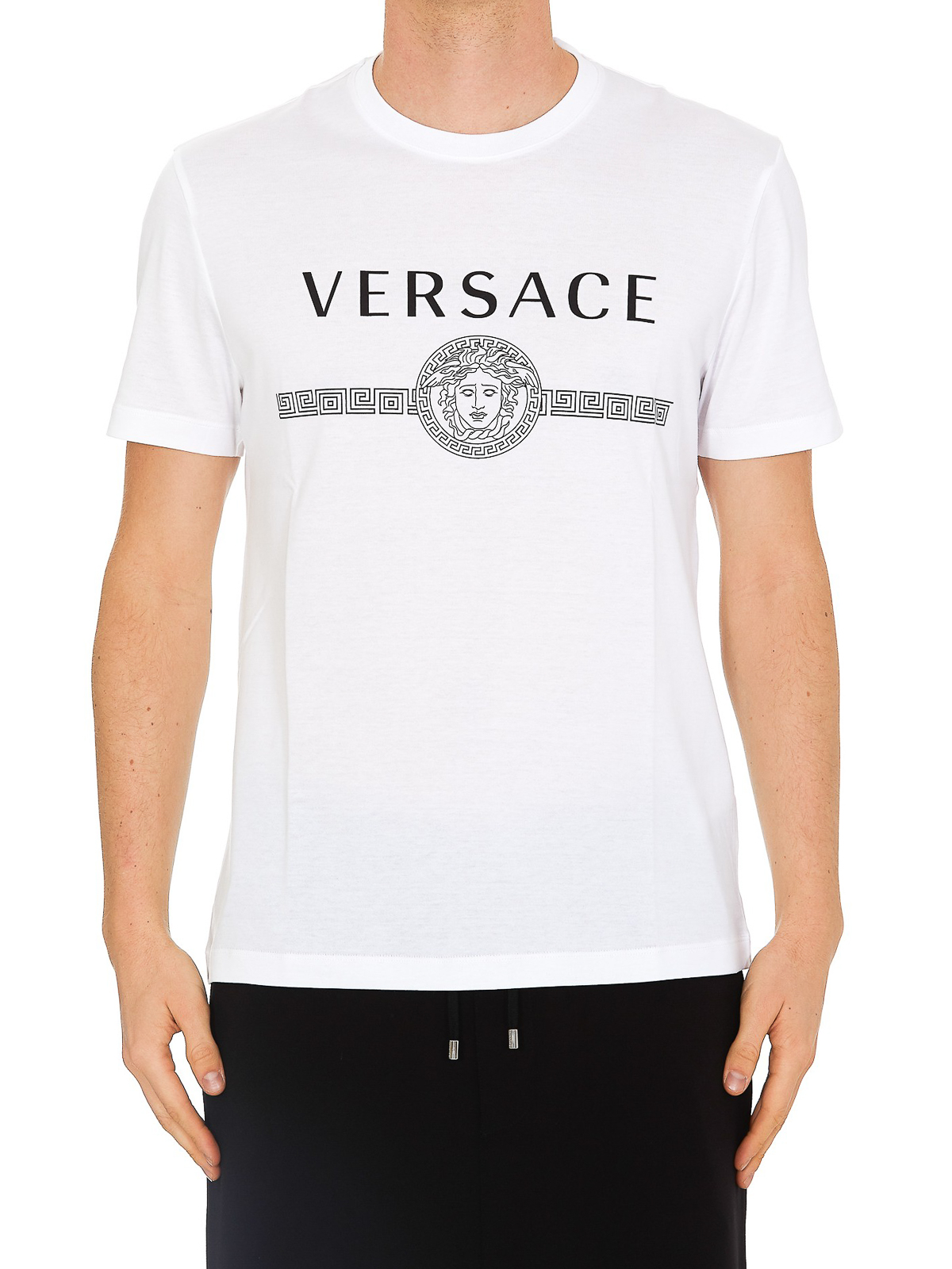 Versace - Medusa Head and logo print white T-shirt - t-shirts ...
