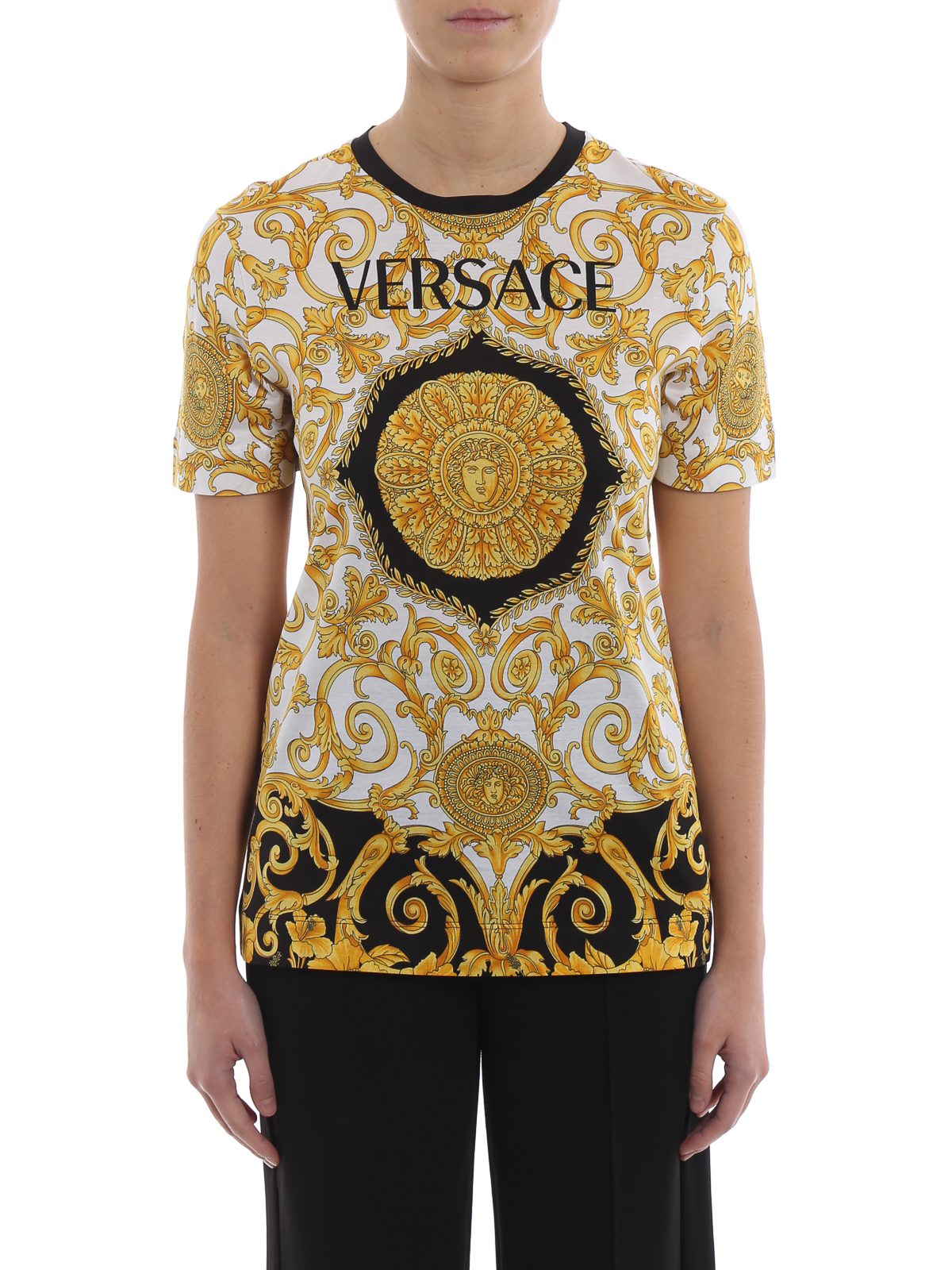 T-shirts Versace - Versace Baroque print T-shirt - A82255A229176A7900