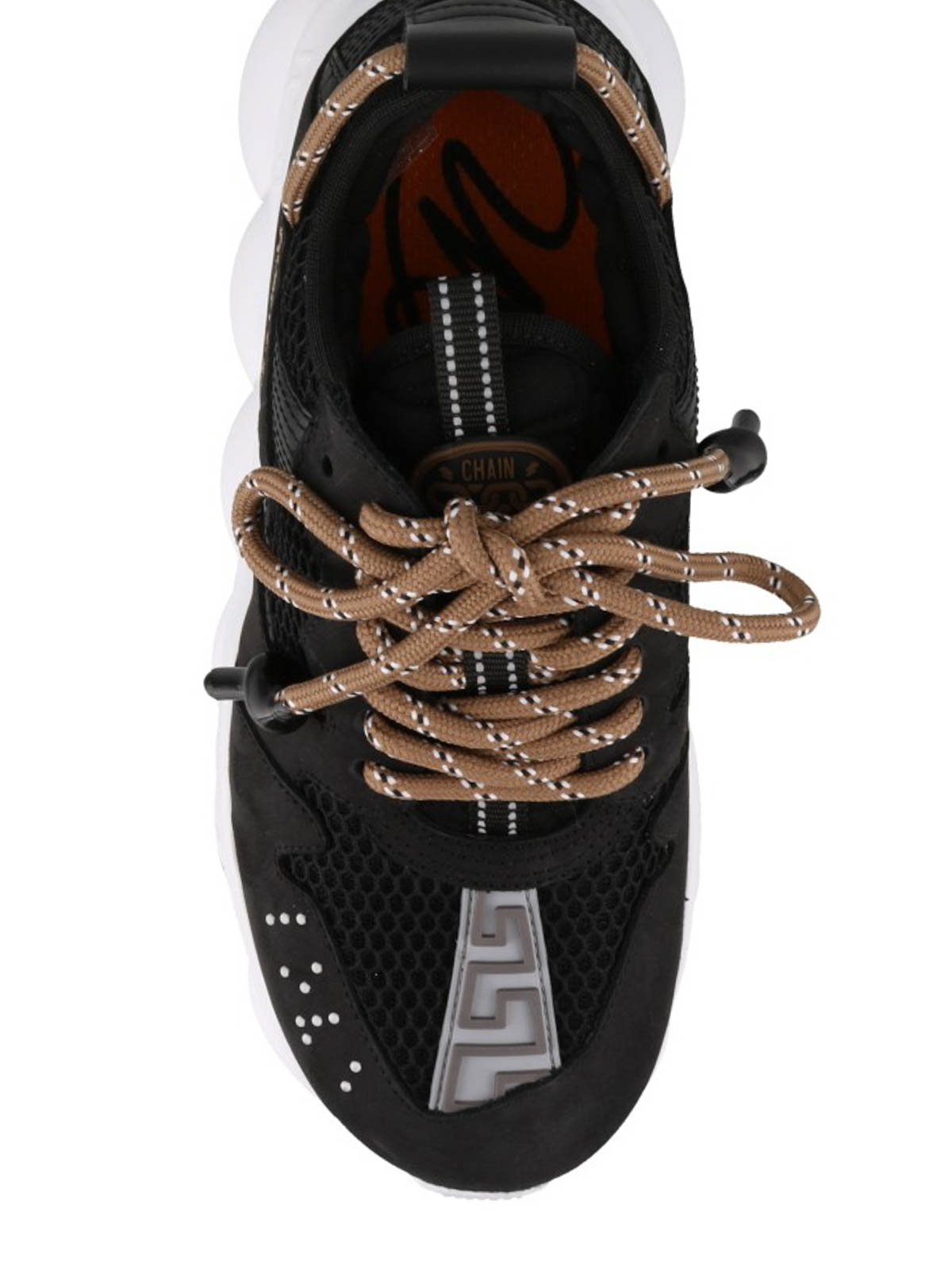 versace trainers chain reaction black
