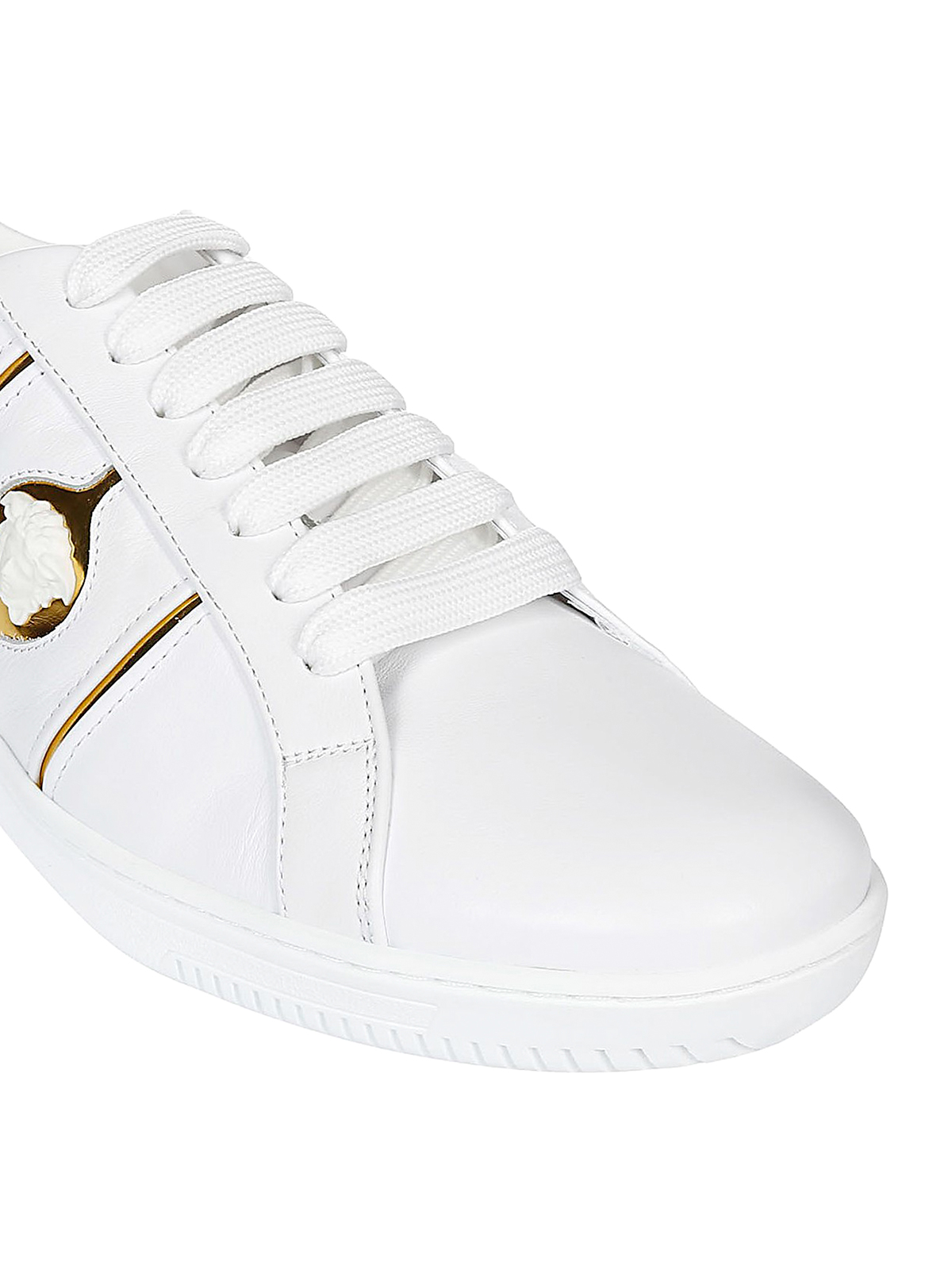 Versace - Martin white leather sneakers 