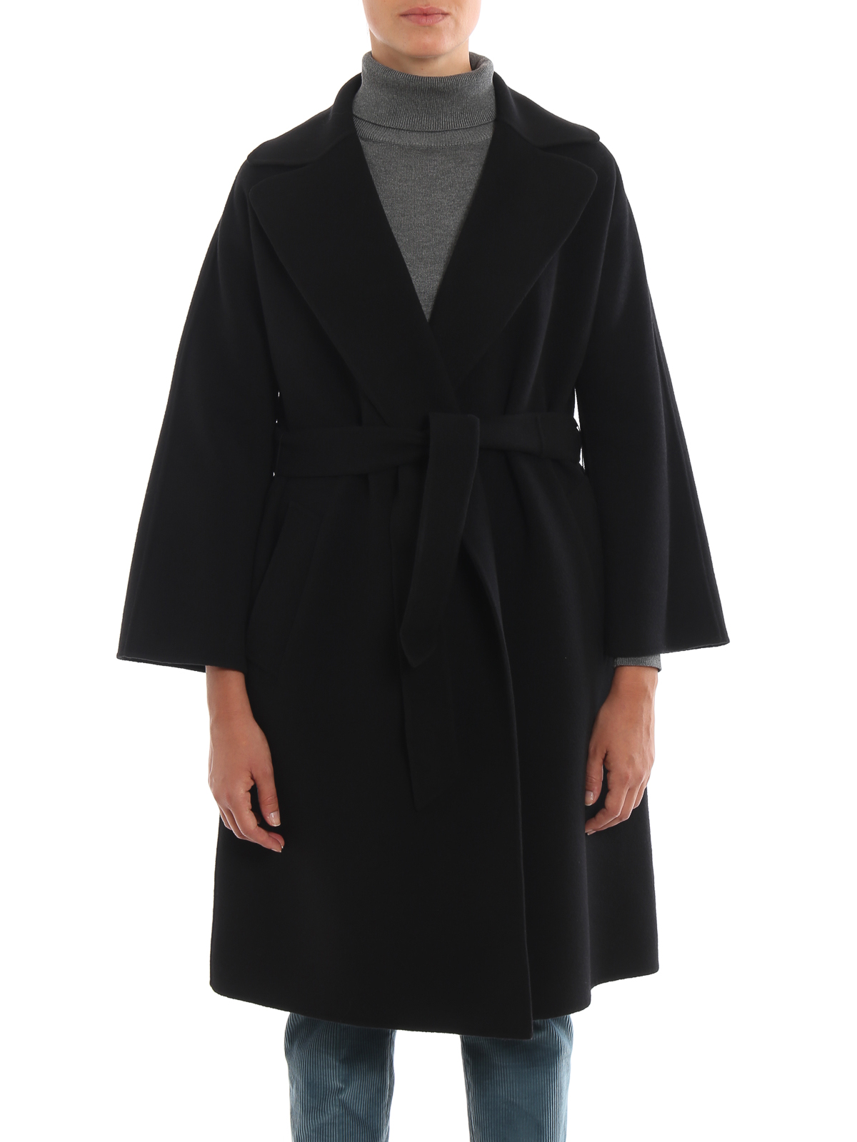 Knee length coats Weekend Max Mara - Ted black pure new wool coat ...