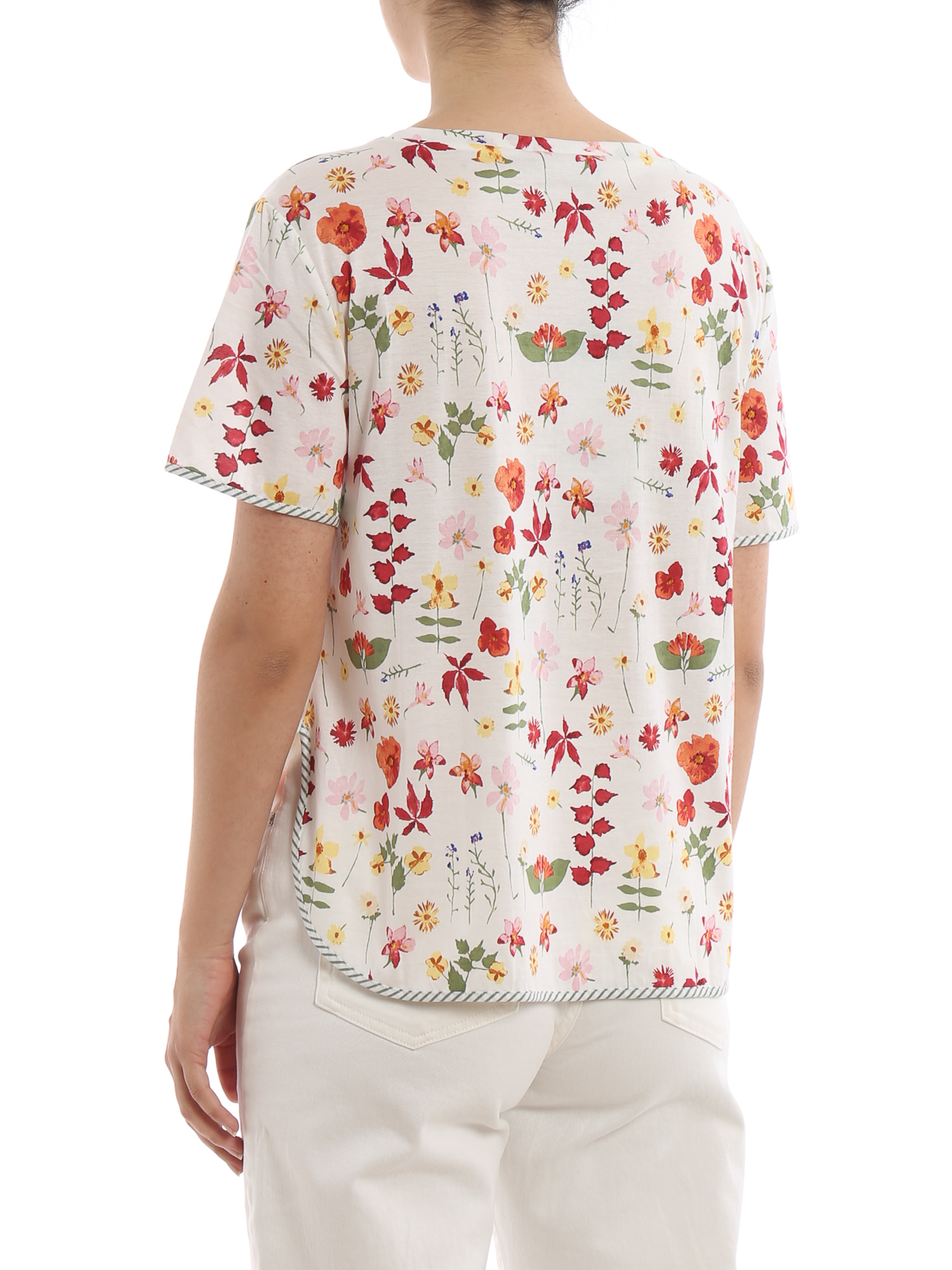 Weekend Max Mara - Palo flower print cotton T-shirt - تی شرت - 594107916002