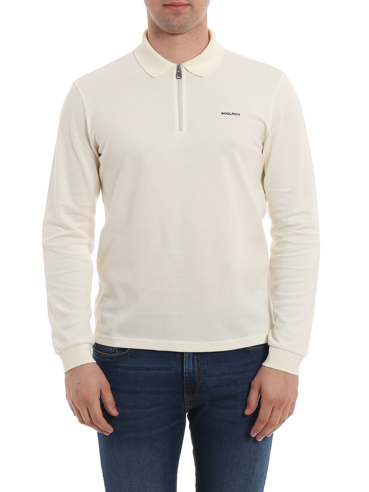 long sleeve polo shirt with zipper